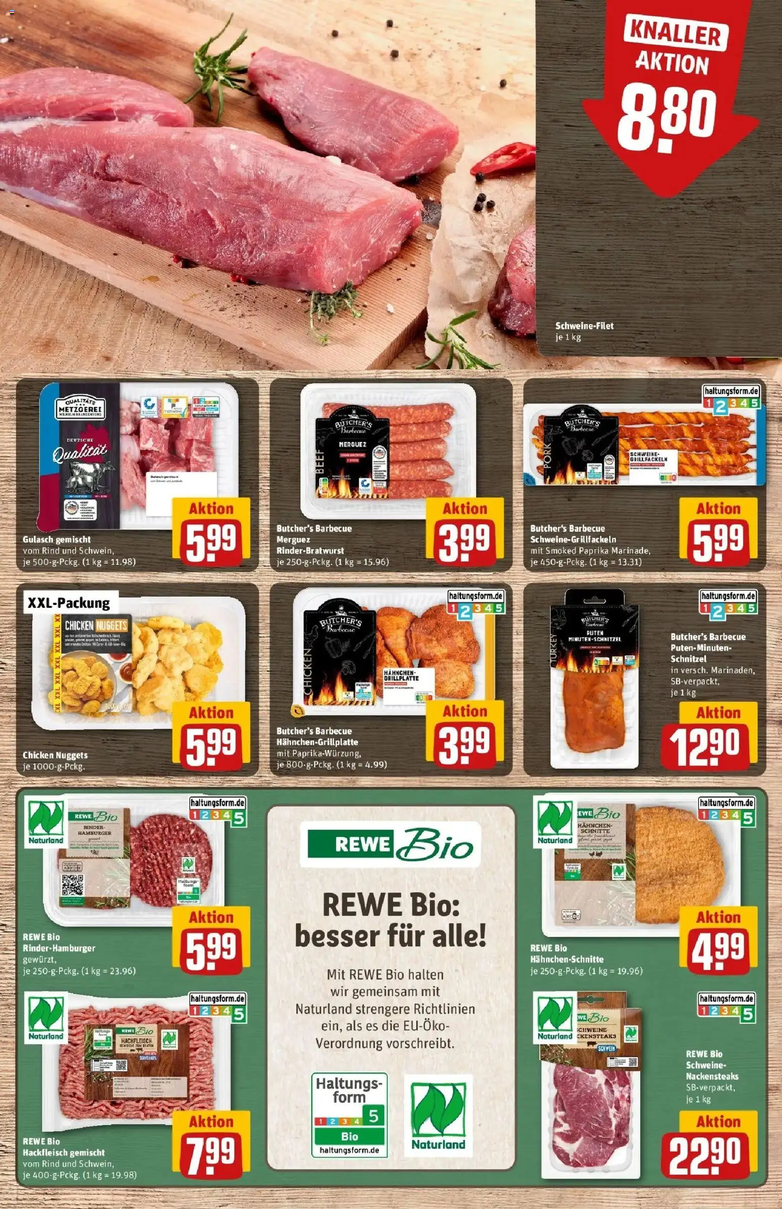 Rewe Prospekt Brandenburg An Der Havel	 – gültig ab 12.04.2026 | Seite: 8 | Produkte: Nackensteaks, Grill, Schweinefilet, Hackfleisch