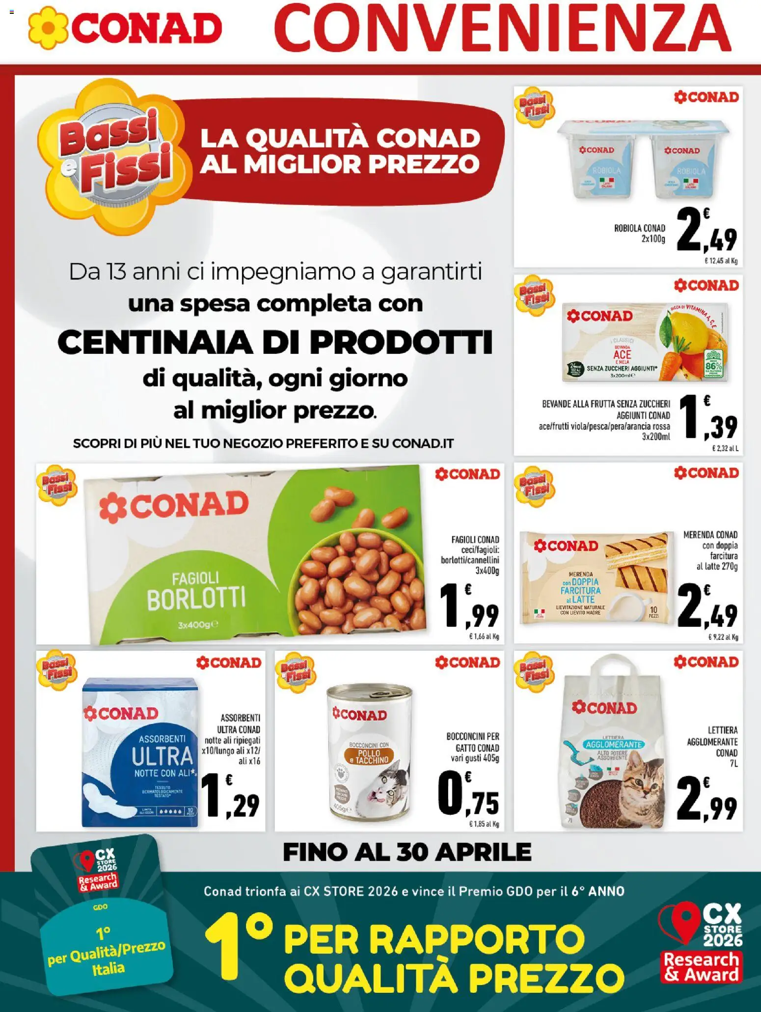 Volantino Conad del 22.04.2026 | Pagina: 6 | Prodotti: Pollo, Fagioli, Latte, Robiola