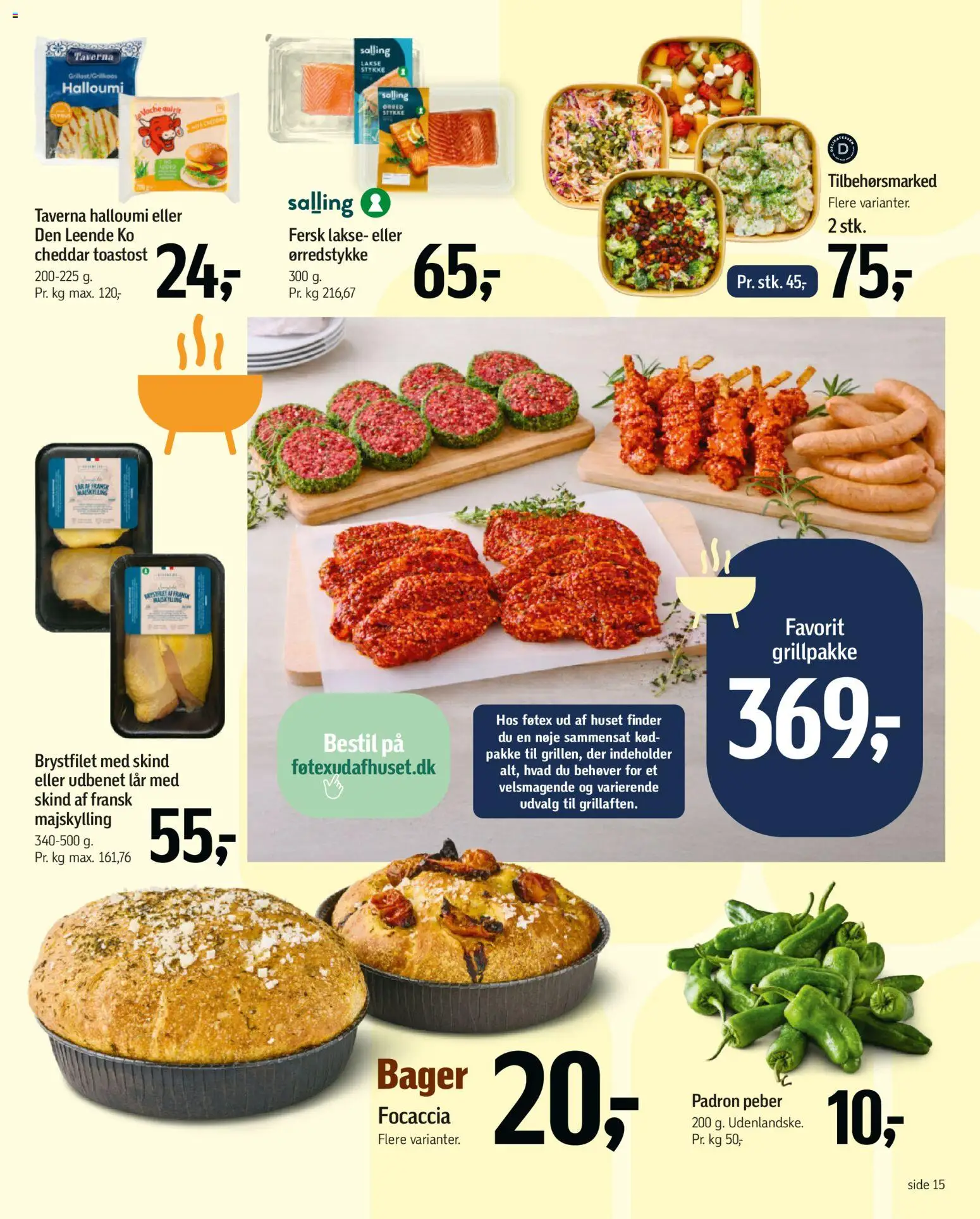 Føtex tilbudsavis – gyldig fra 01.05.2026 | Side: 15 | Produkter: Cheddar, Peber, Focaccia