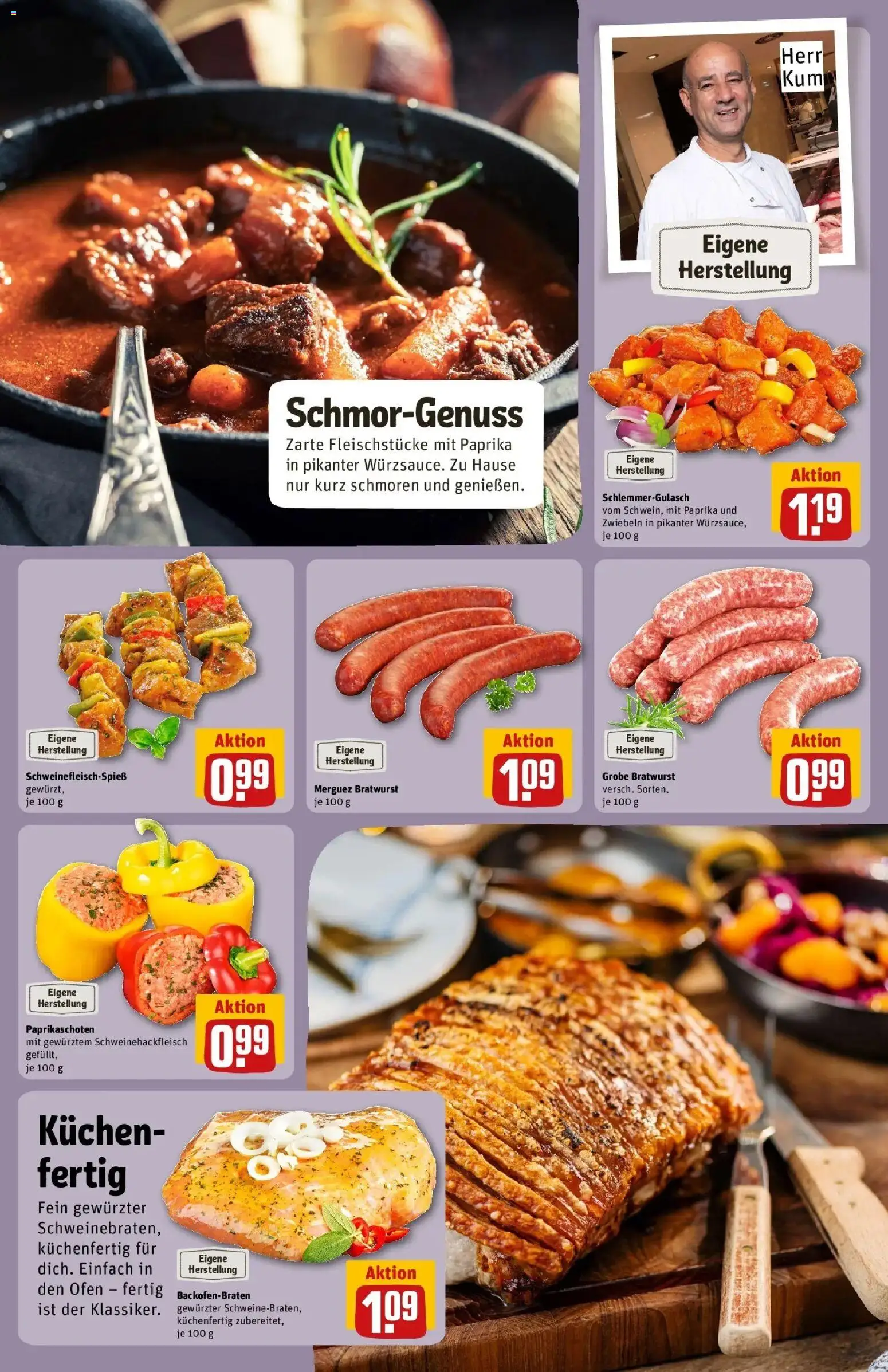 REWE Prospekt ab 26.10.2026 zum Blättern » Angebote | Seite: 13 | Produkte: Ofen, Bratwurst, Zwiebeln, Paprika