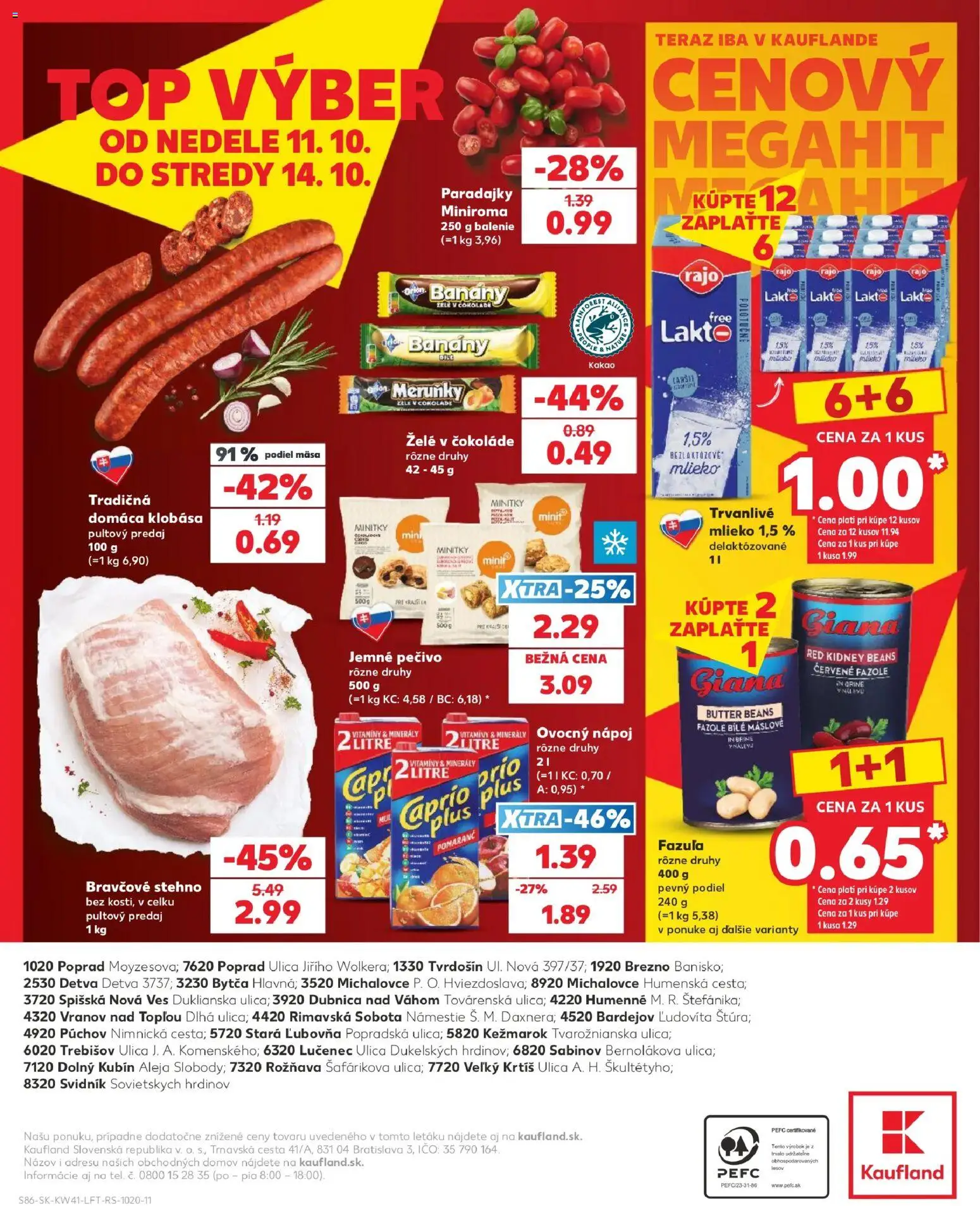 Kaufland SK akciós ujság - amely érvényes a következő dátumtól: 2026.10.08. | Oldal: 86 | Termékek: Orion, Tento, Kakaó