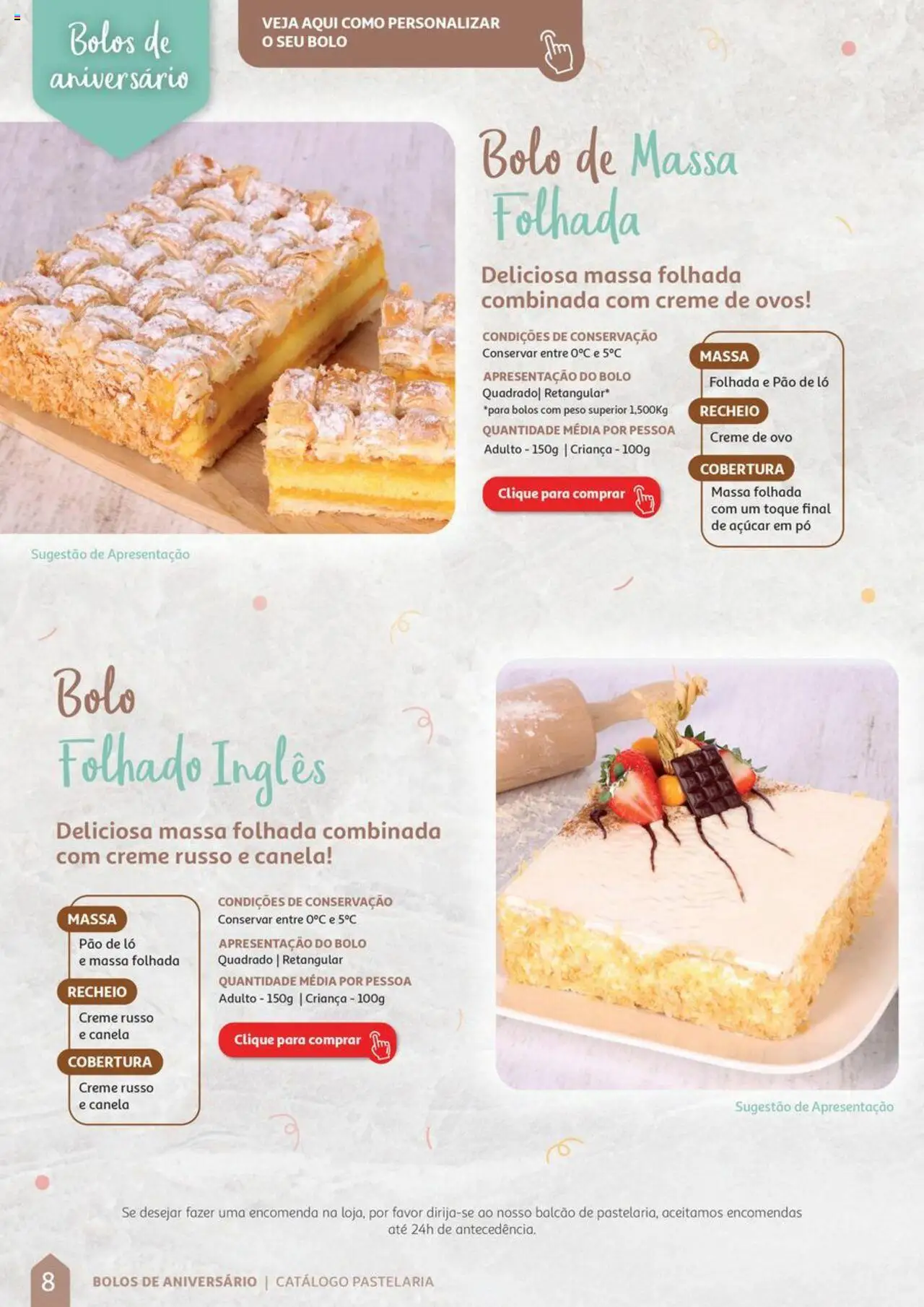 Auchan Catálogo de Pastelaria │ válido de 08/04/2024 | Página: 8 | Produtos: Ovos, Pão, Açúcar, Creme