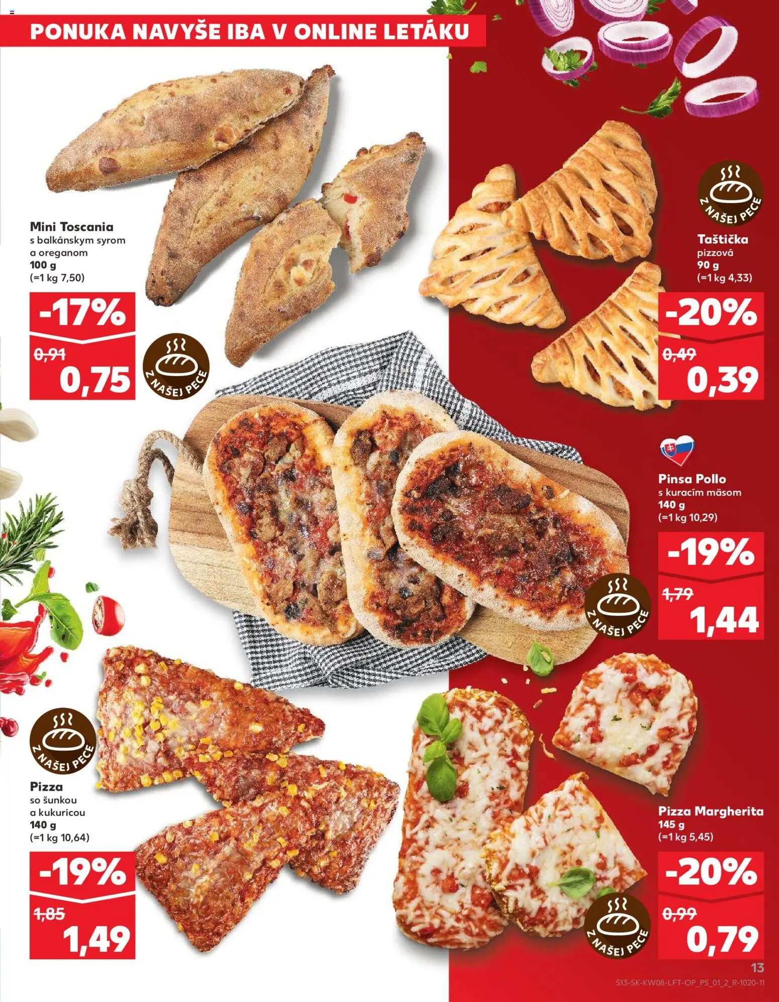Kaufland SK akciós ujság - amely érvényes a következő dátumtól: 2026.02.19. | Oldal: 13 | Termékek: Pizza, Só