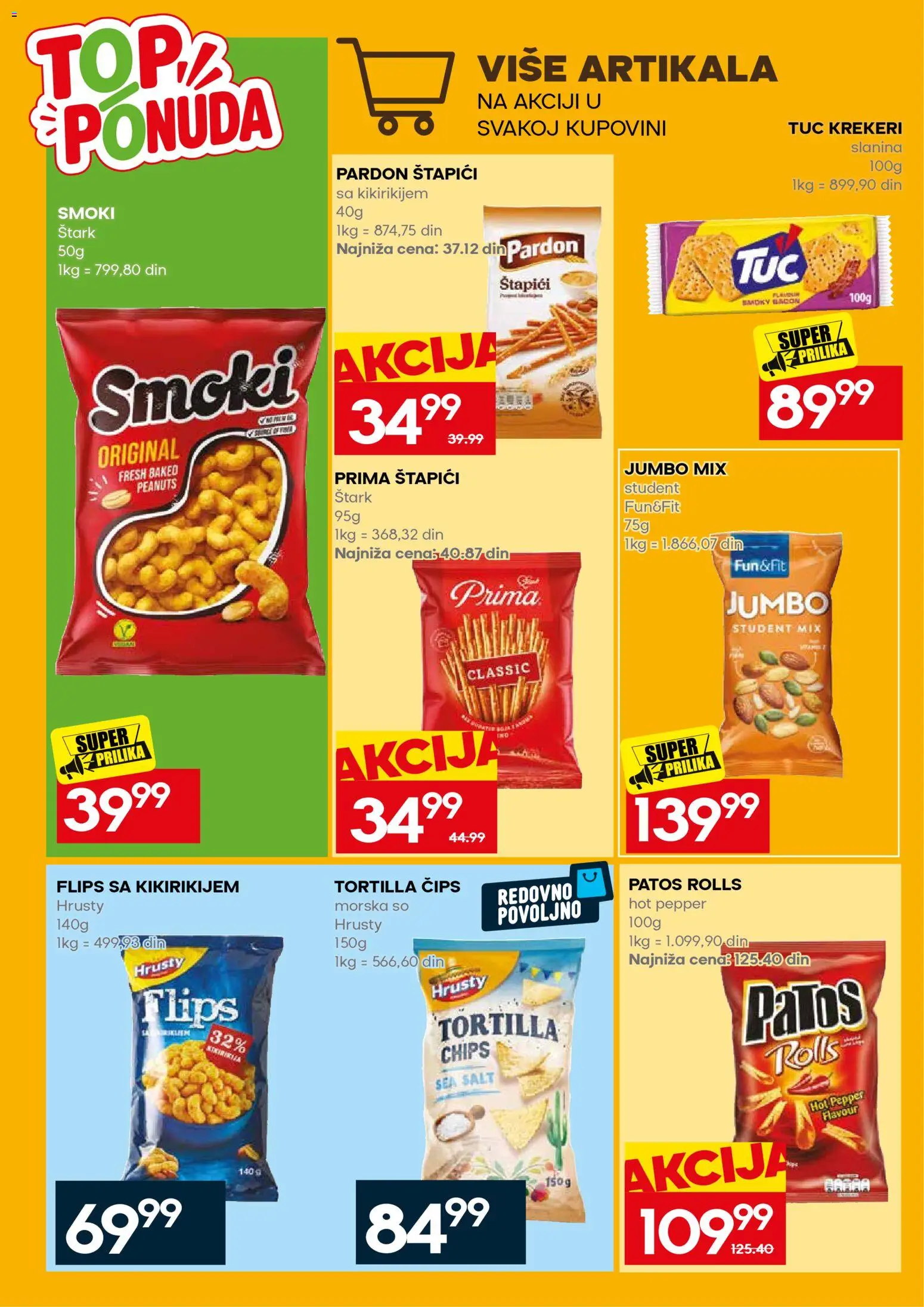 Mercator katalog - važi od 31.08.2026 | Strana: 42 | Proizvode: Čips, Tuc, Krekeri, Slanina
