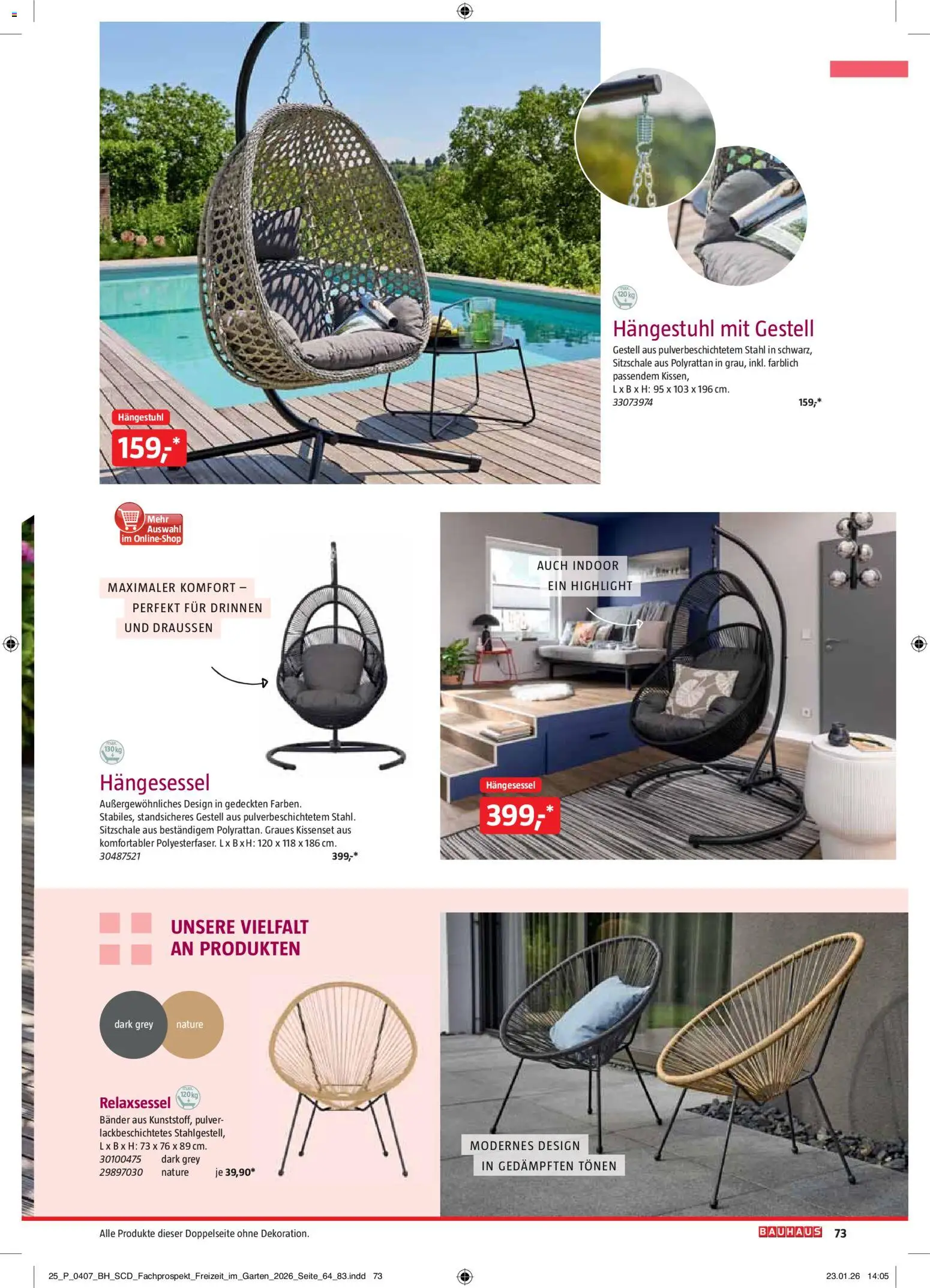 Bauhaus Freizeit im Garten – gültig ab 02.03.2026 | Seite: 73 | Produkte: Relaxsessel
