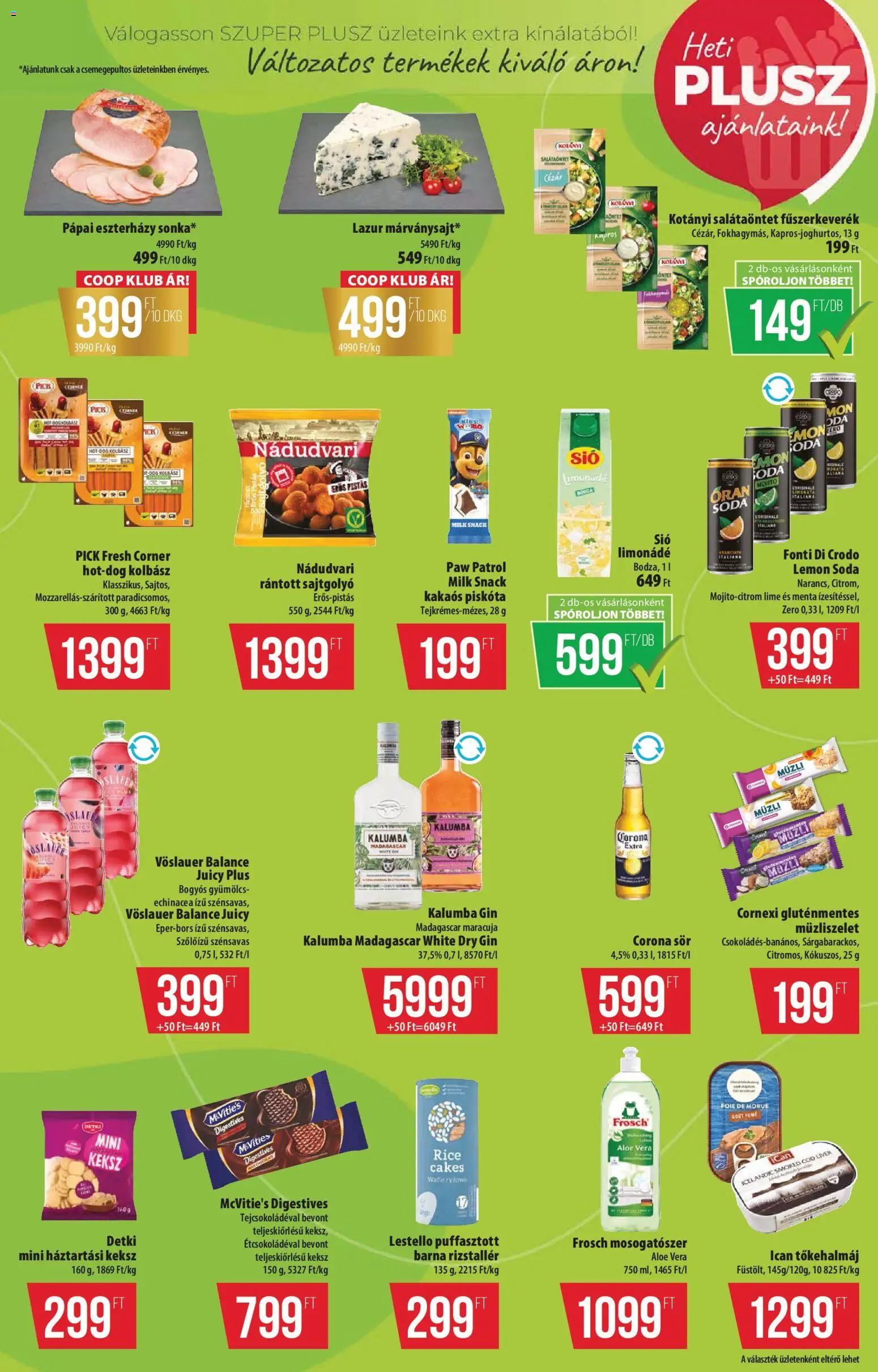 COOP akciós ujság - amely érvényes a következő dátumtól: 2026.07.30. | Oldal: 7 | Termékek: Corona sör, Gyümölcs, Pick, Mosogatószer