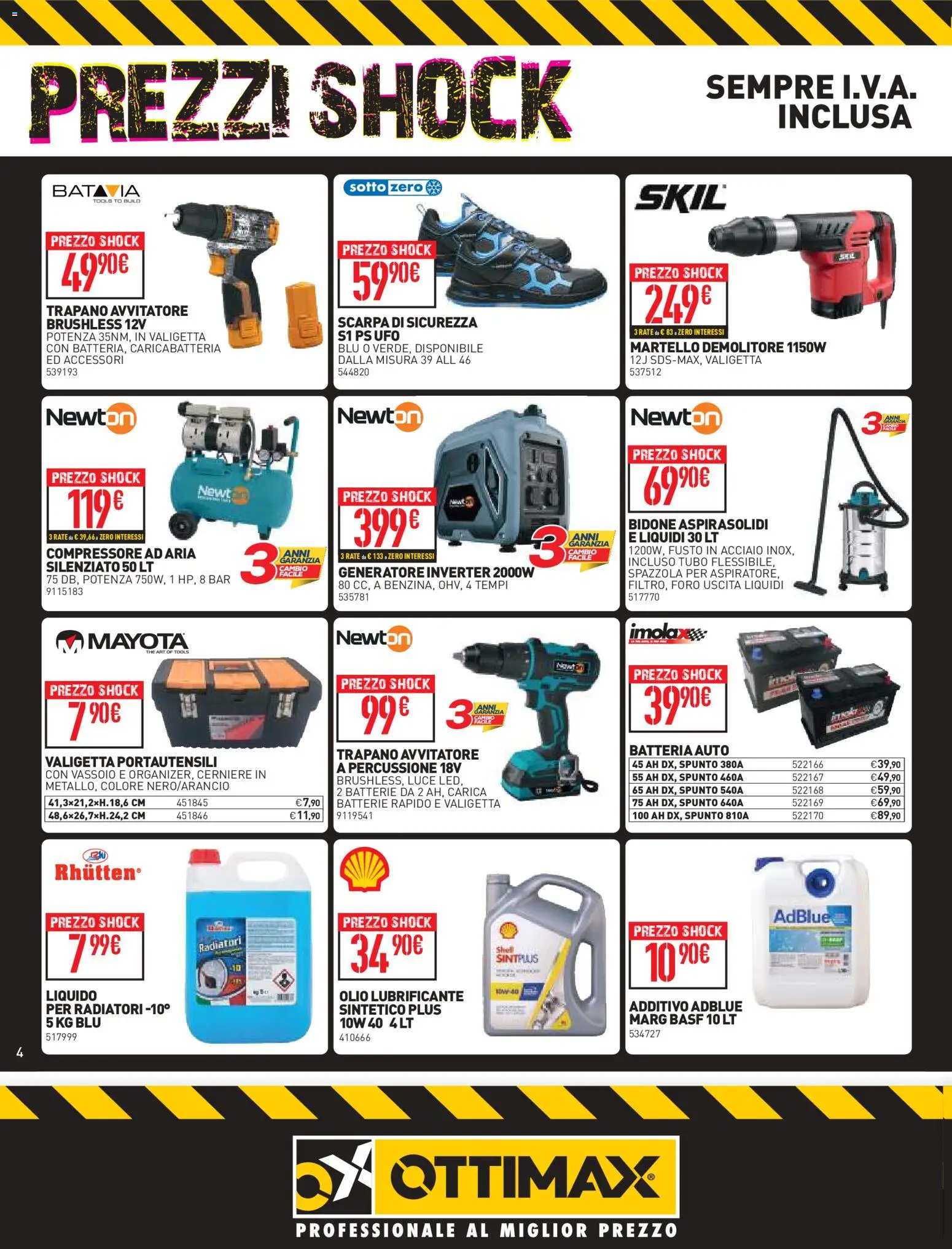 Volantino Ottimax del 08/10/2026 | Pagina: 4 | Prodotti: Avvitatore, Compressore, Olio, Valigetta