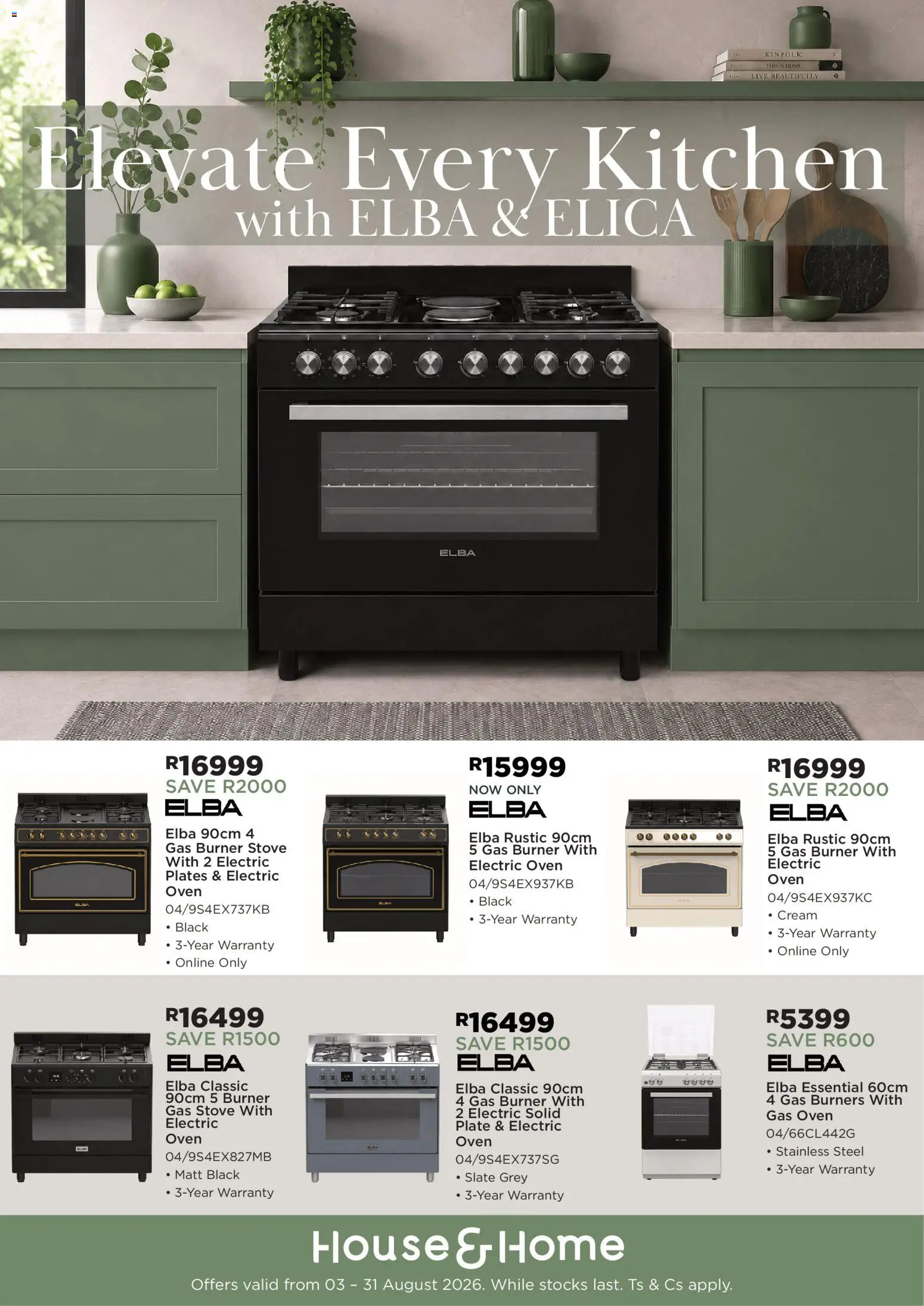 New House and Home catalogue – valid from 03/08/2026 | Page: 1 | Products: Oven, Plate, Gas stove, Cream
