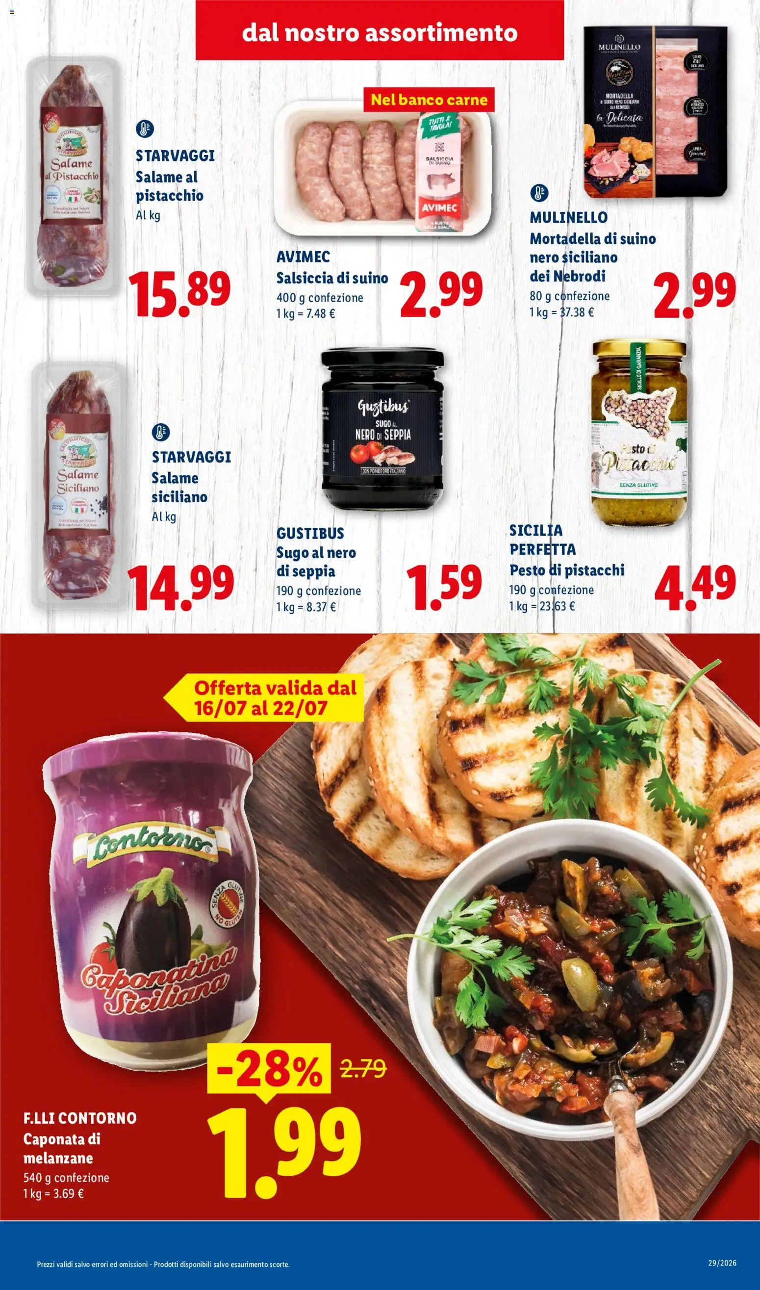Volantino Lidl del 16/07/2026 | Pagina: 3 | Prodotti: Salame, Suino, Pesto, Melanzane