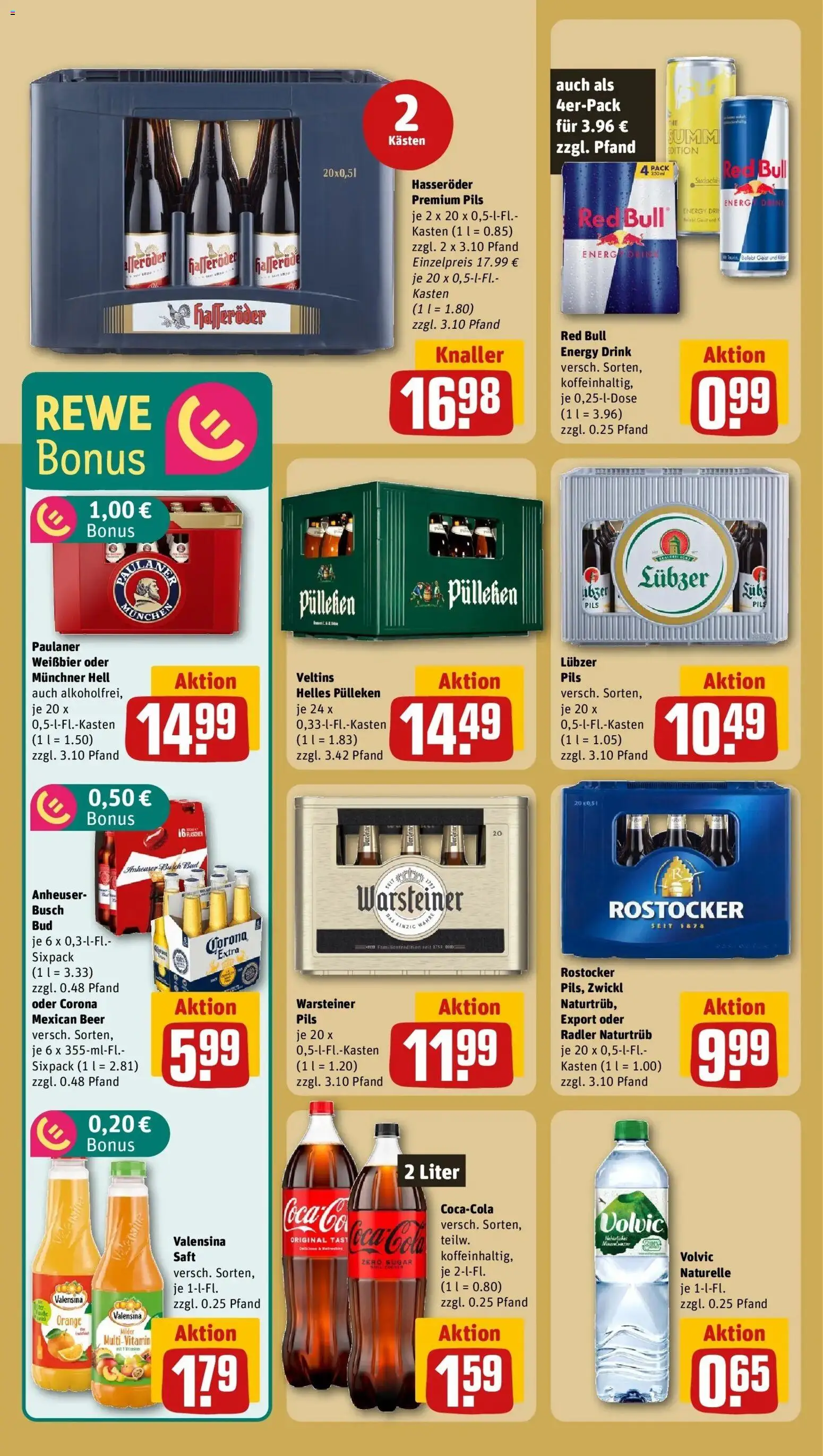 Rewe Prospekt Schwerin	 – gültig ab 10.05.2026 | Seite: 17 | Produkte: Helles pulleken, Red bull, Pils, Volvic