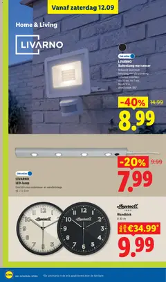 Lidl folder week 37 - Voorbeeld van een folder van Lidl, geldig van 07-09-2026 | Pagina: 51 | Producten: Ledlamp, Behuizing, Wandklok, Lamp