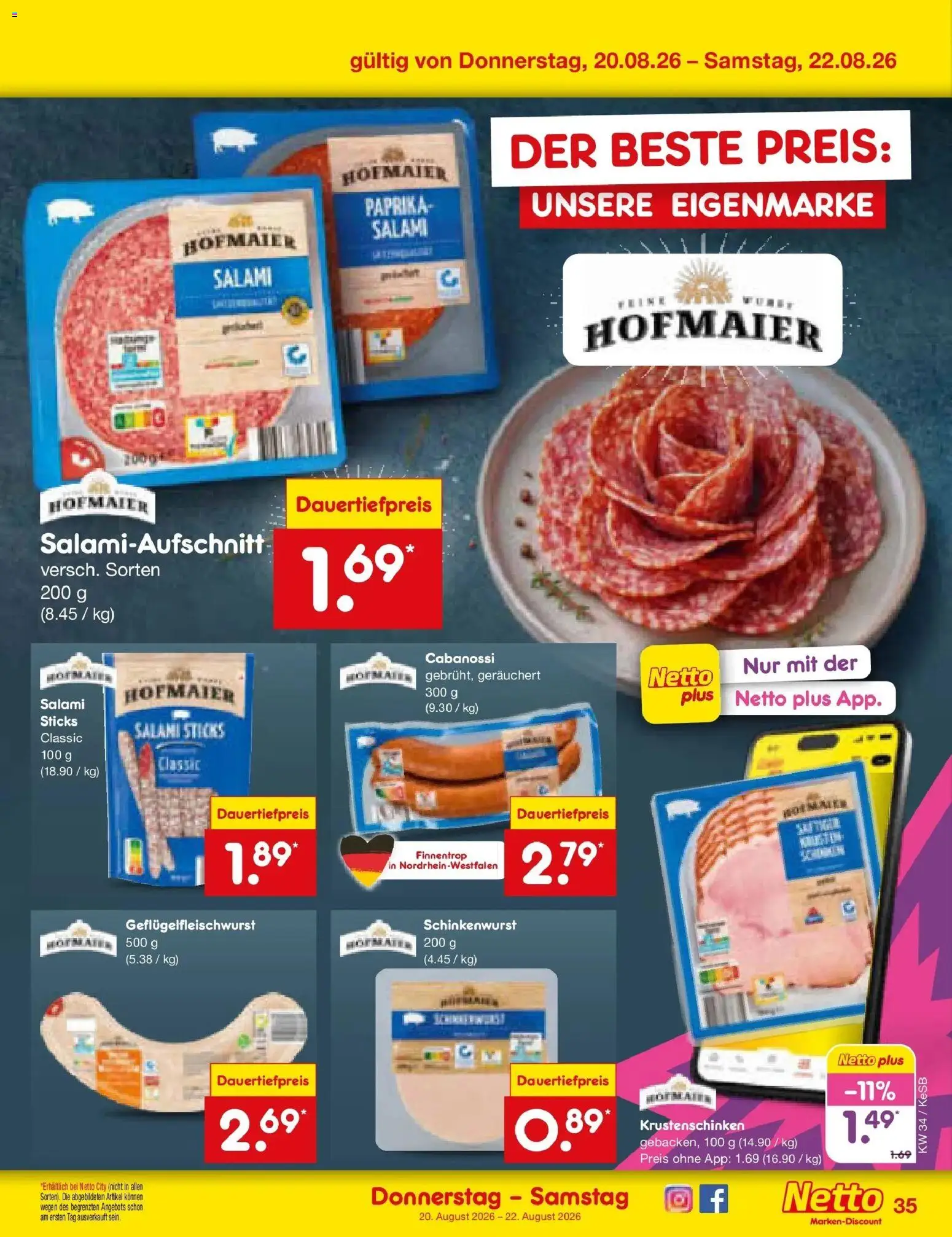 Netto Marken-Discount Prospekt Bonn – gültig ab 17.08.2026 | Seite: 53 | Produkte: Paprika, Salami