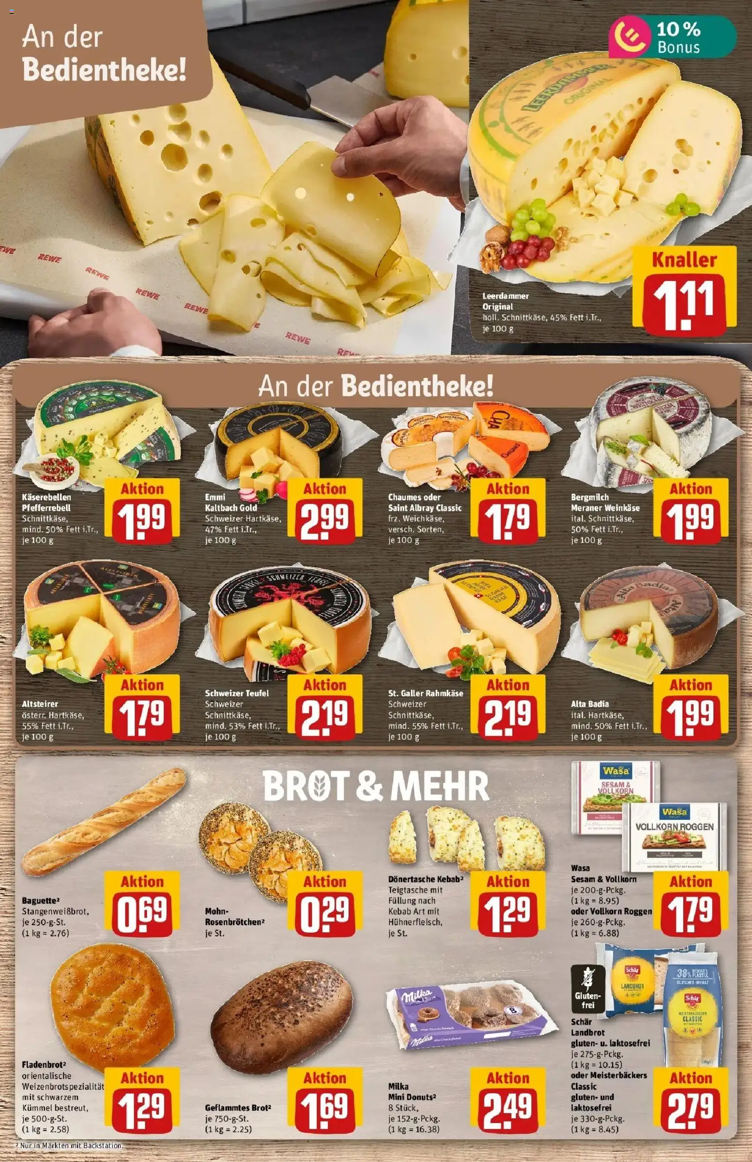 REWE Prospekt ab 31.08.2026 zum Blättern » Angebote | Seite: 11 | Produkte: Milka, Leerdammer, Brot