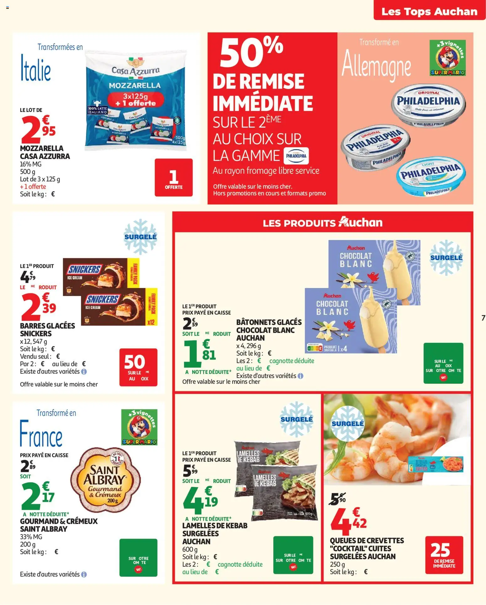 {H1} | Pagina: 7 | Producten: Snickers, Mozzarella, La