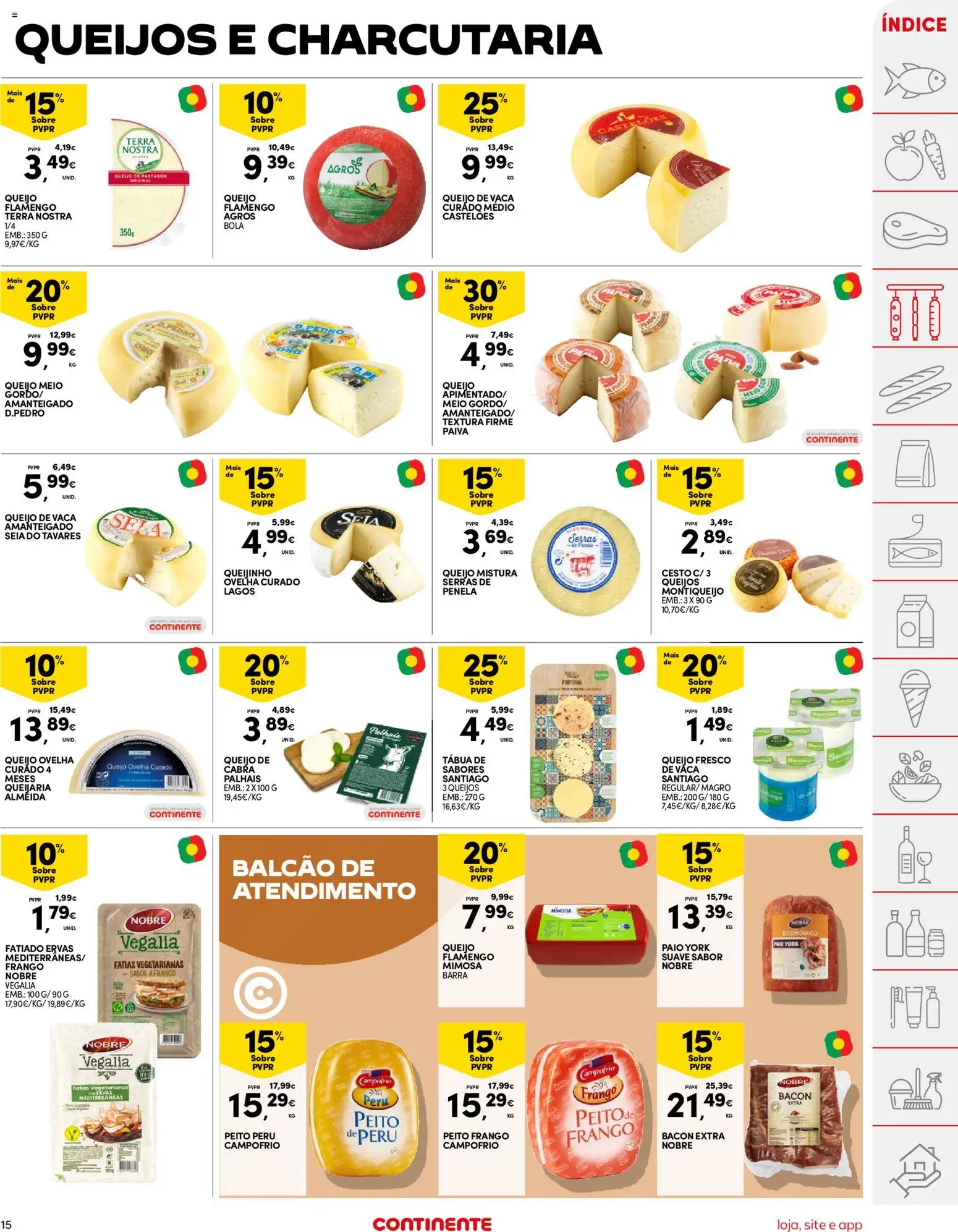 Continente folheto │ válido de 16.06.2026 | Página: 15 | Produtos: Tábua, Frango, Peru, Queijo