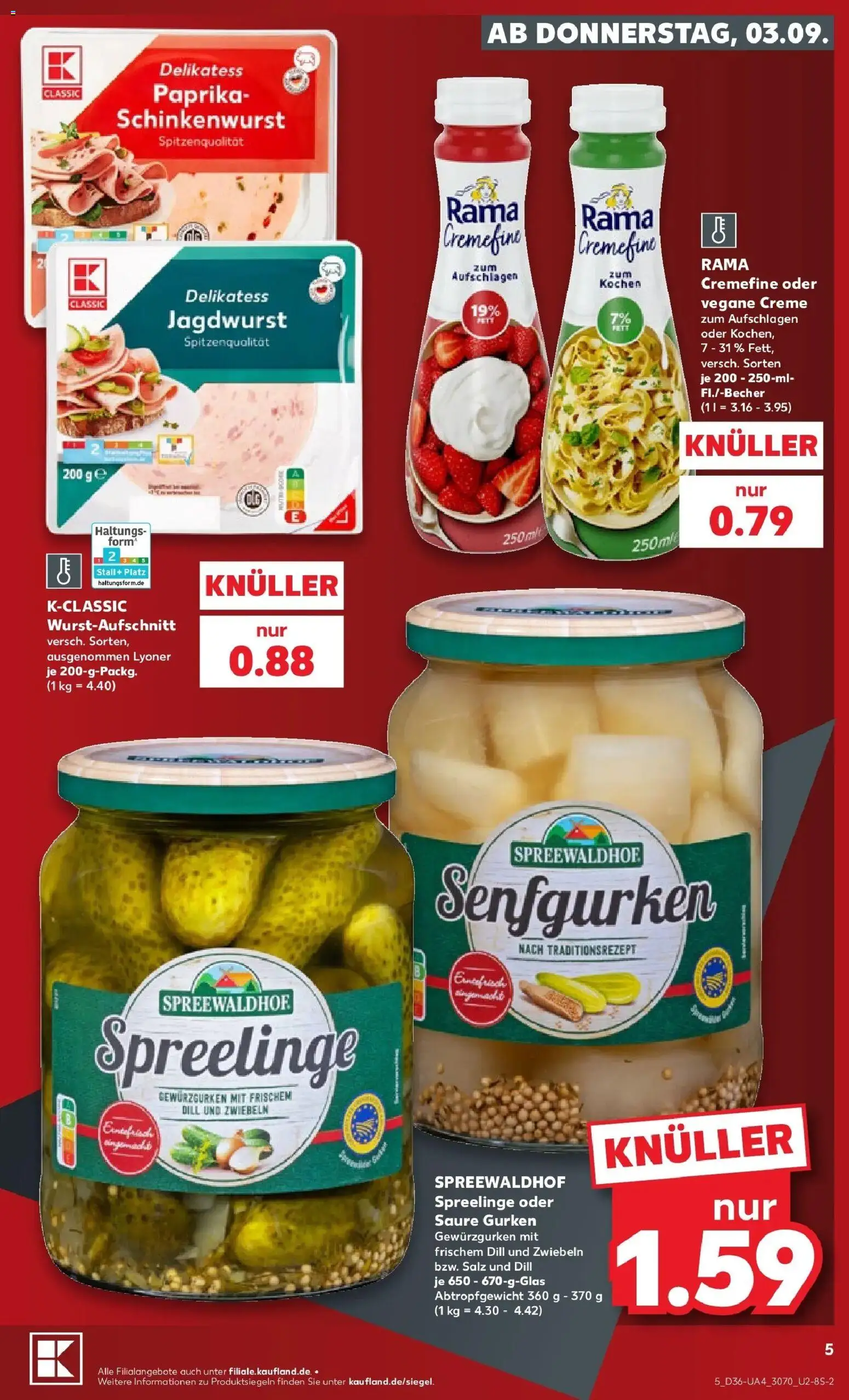 Prospekt Kaufland ab 31.08.2026 » Angebote Online zum Blättern | Seite: 14 | Produkte: Rama, Creme, Zwiebeln, Paprika
