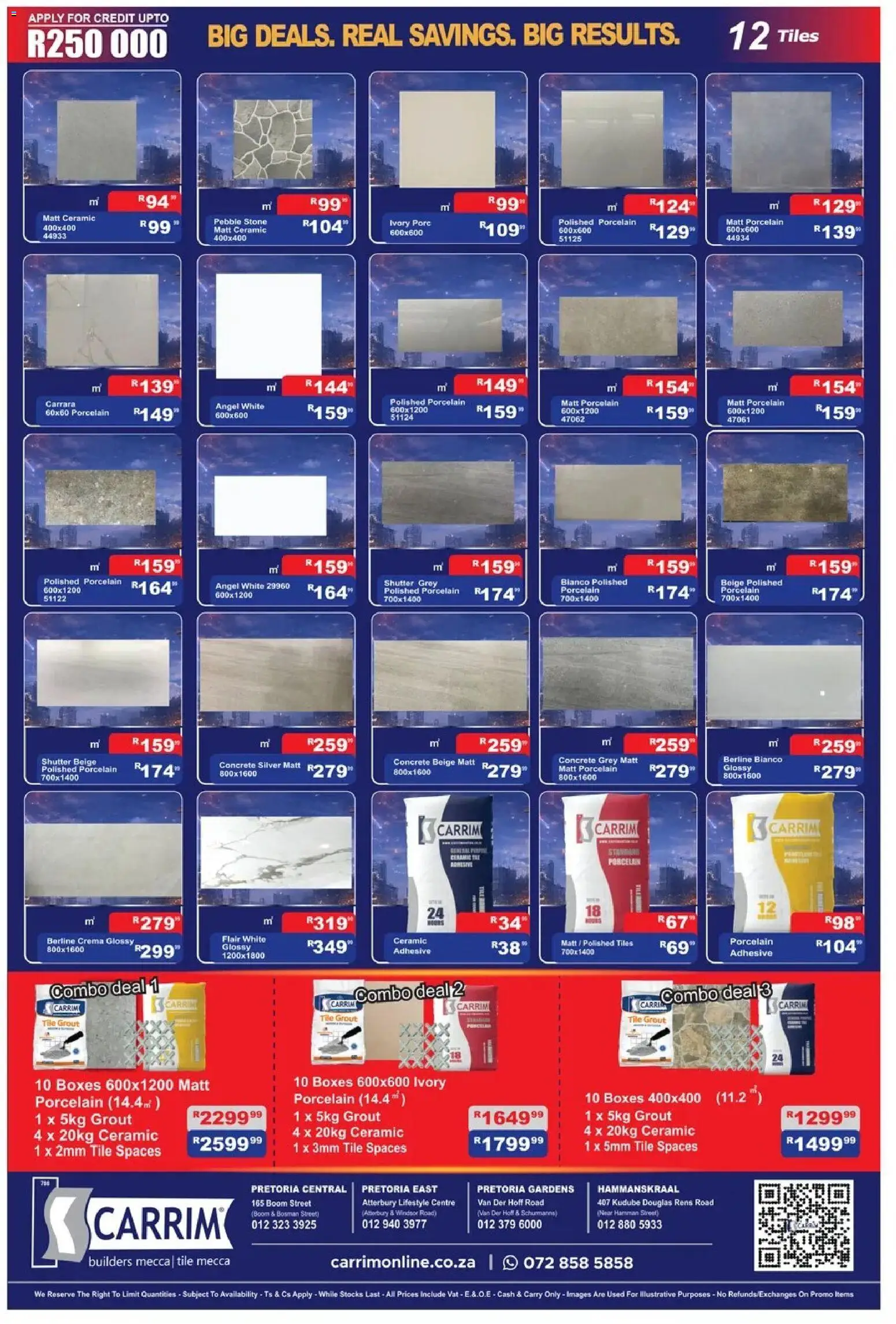 New K. Carrim catalogue – valid from 29.05.2026 | Page: 12 | Products: Tile grout, Adhesive