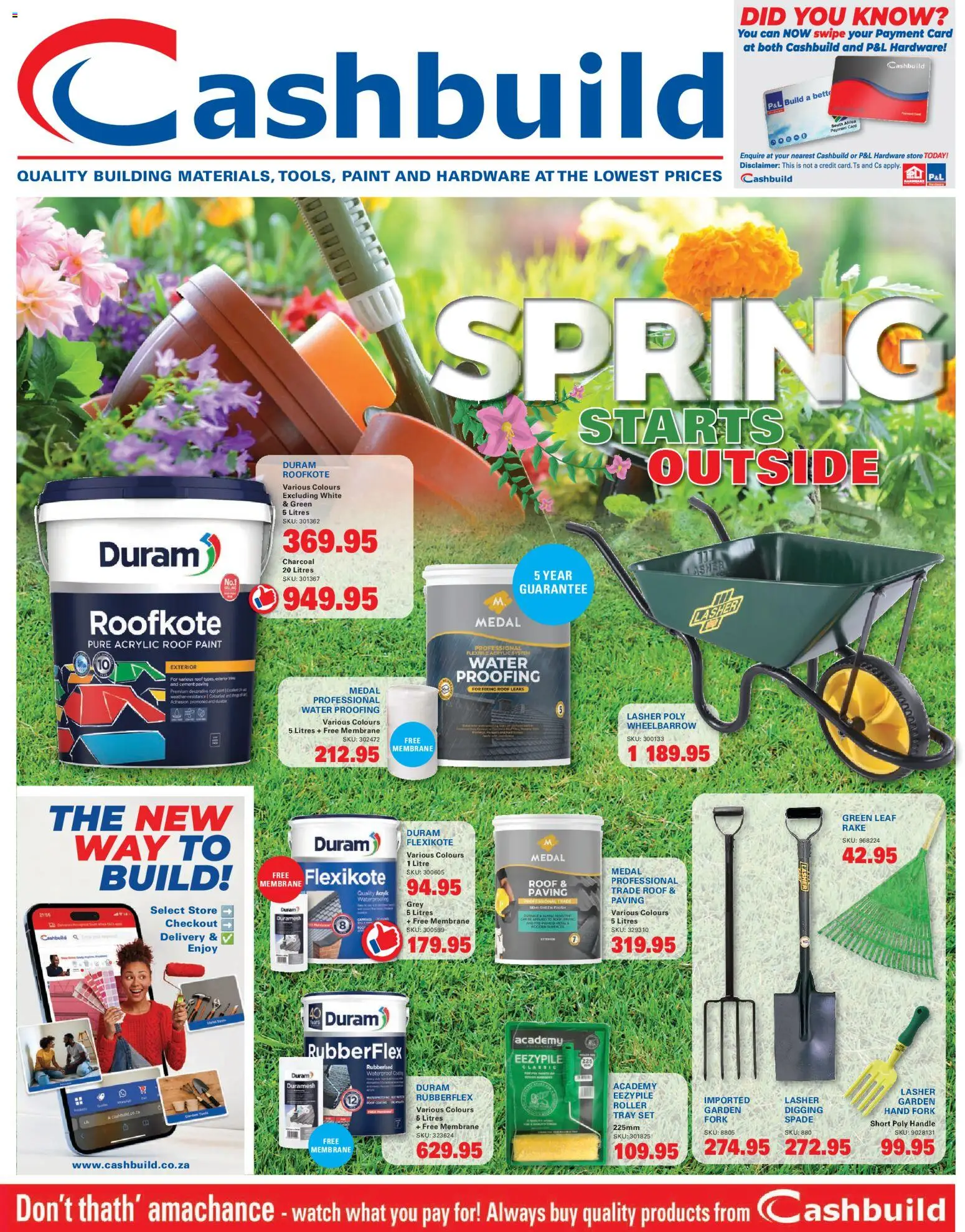New Cashbuild catalogue – valid from 21/09/2026 | Page: 1 | Products: Tray, Spade, Water, Cement
