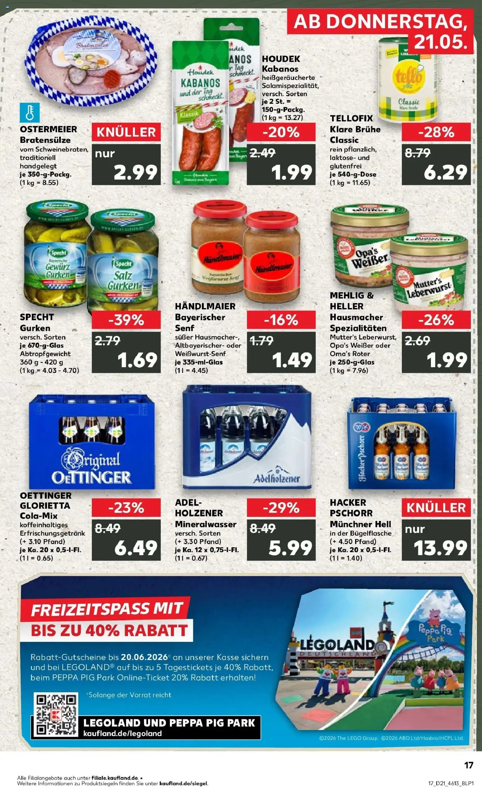 Kaufland Prospekt München – gültig ab 18.05.2026 | Seite: 22 | Produkte: Adelholzener, Oettinger, Salz, Gurken