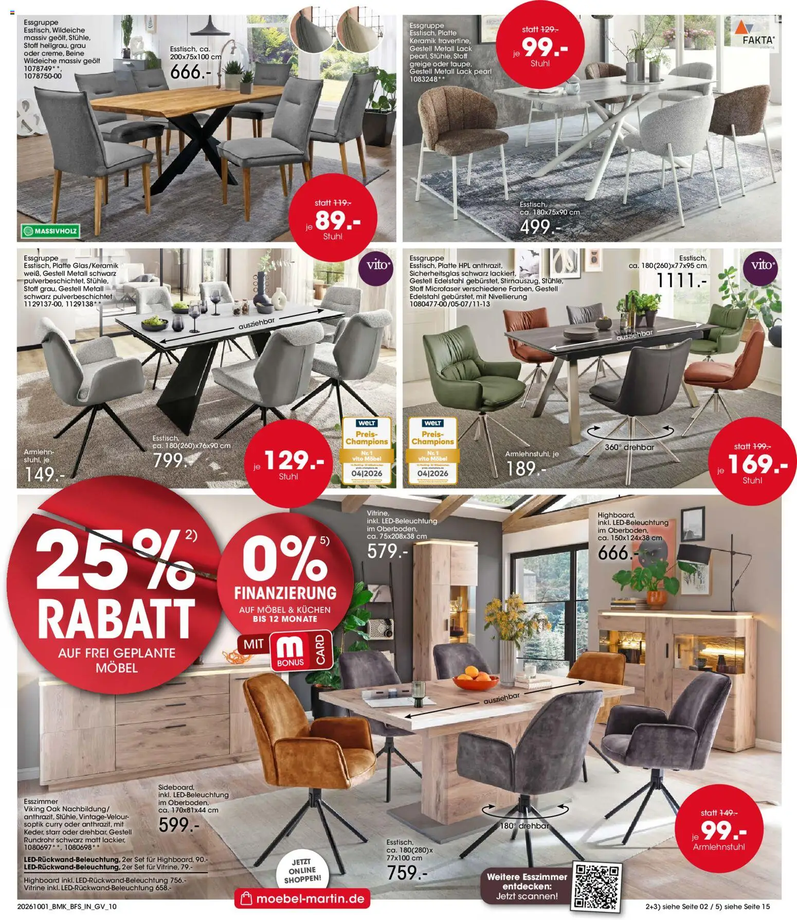 Möbel Martin Prospekt – gültig ab 01.10.2026 | Seite: 10 | Produkte: HIghboard, Essgruppe, Vitrine, Kuchen