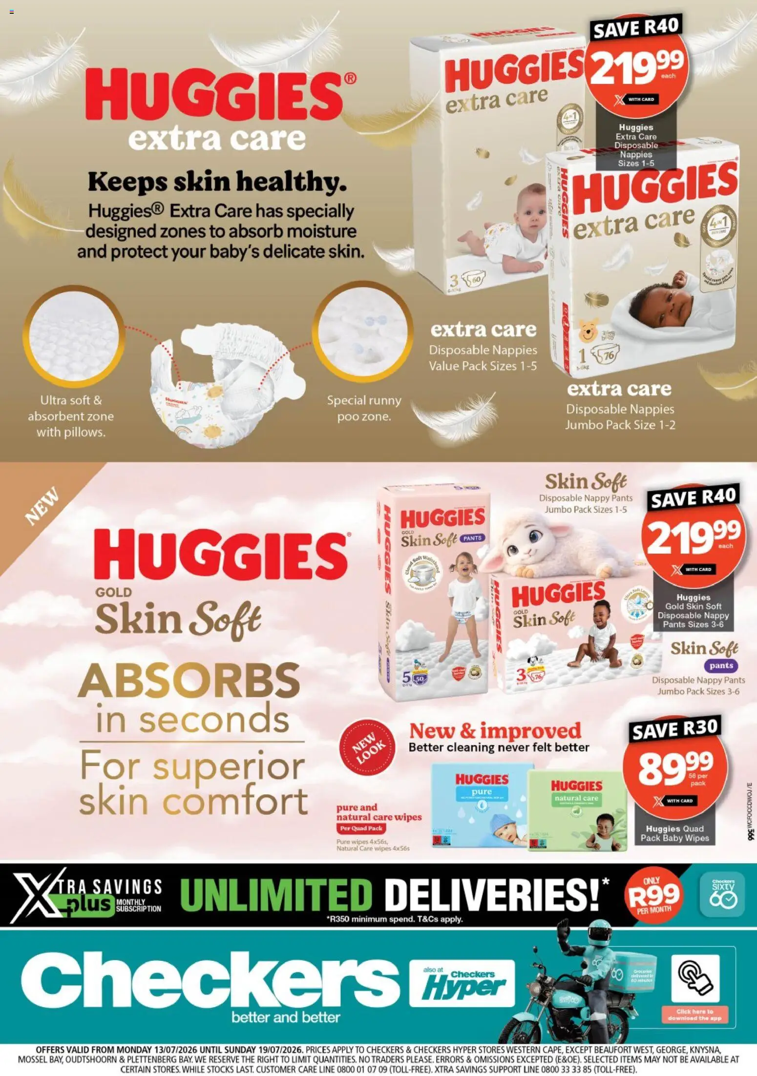 New Checkers catalogue – valid from 13/07/2026 | Page: 1 | Products: Pants, Nappies