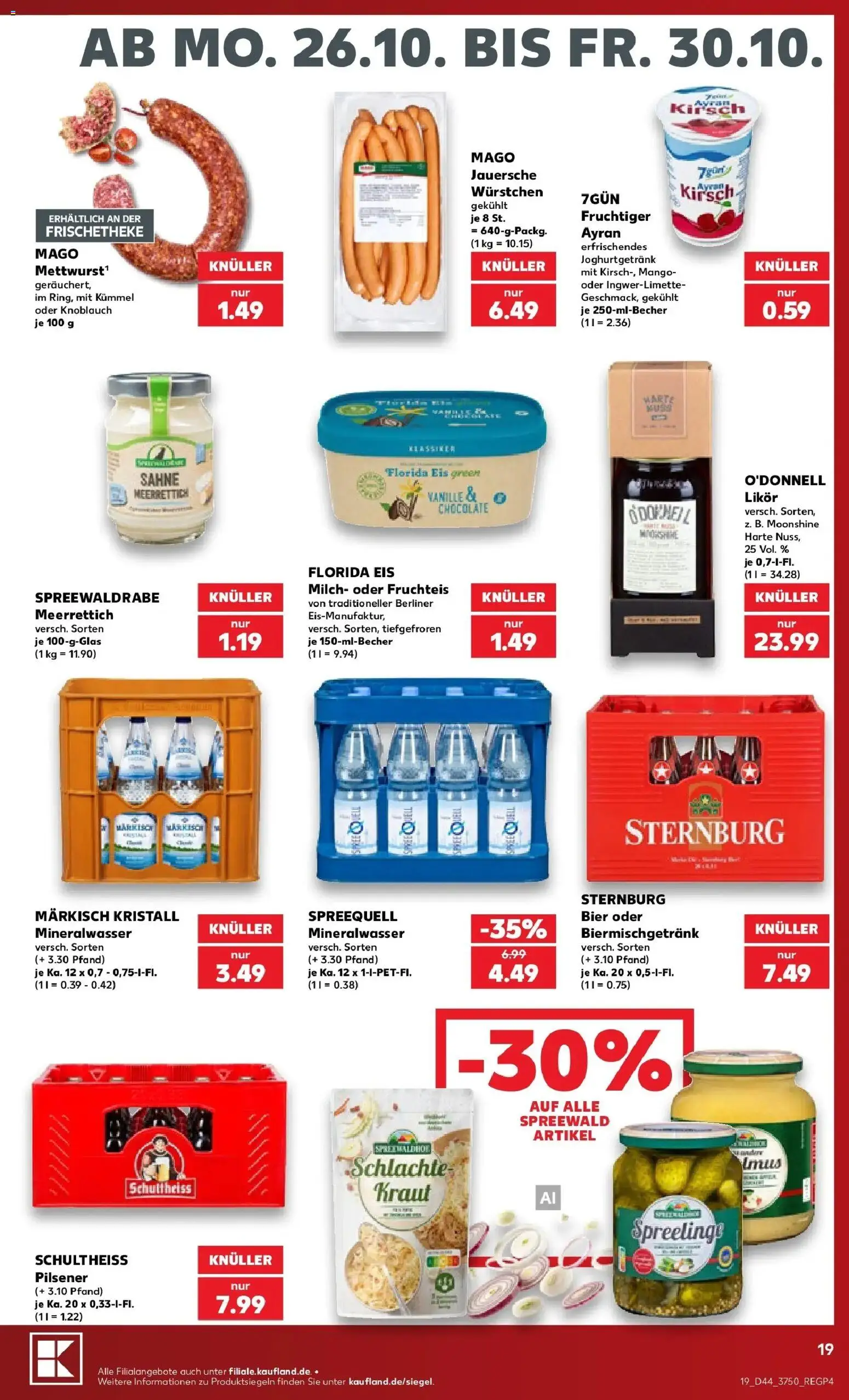 Prospekt Kaufland ab 26.10.2026 » Angebote Online zum Blättern | Seite: 19 | Produkte: Likör, Vanille, Kraut, Eis