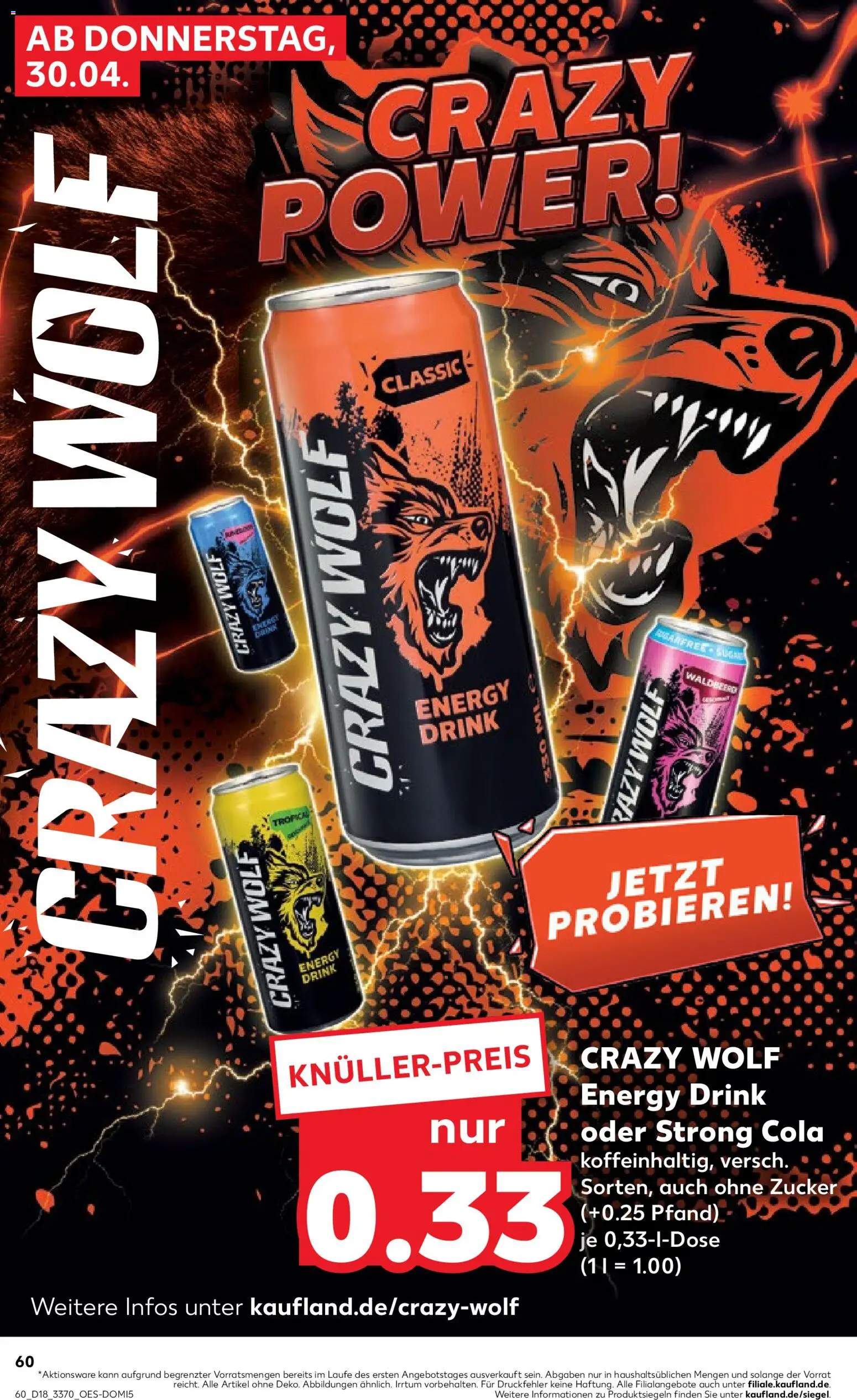 Kaufland Prospekt Rostock	 – gültig ab 30.04.2026 | Seite: 60 | Produkte: Cola, Energy, Zucker
