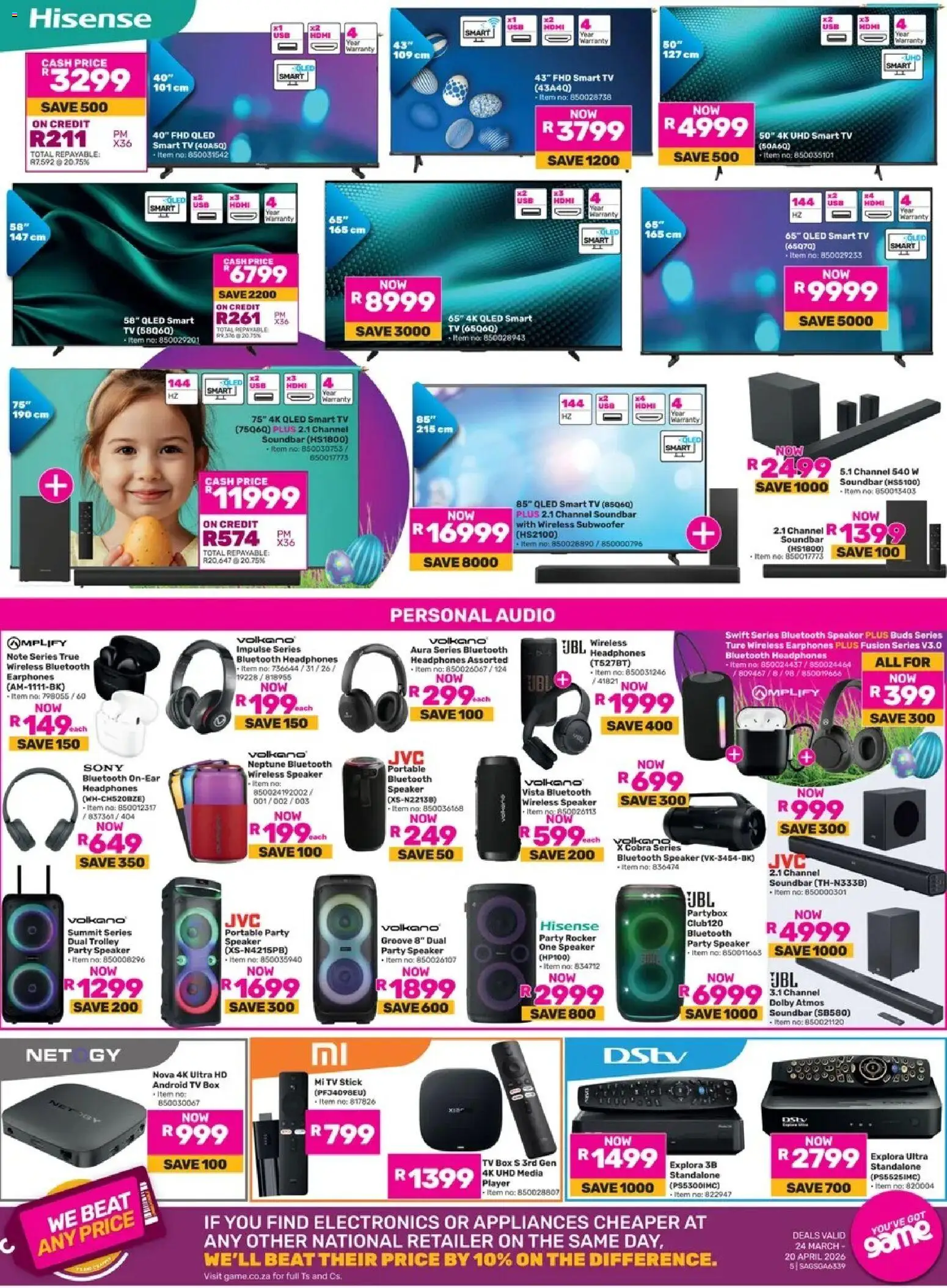 New Game catalogue – valid from 24.03.2026 | Page: 5 | Products: Audio, Player, Soundbar, Subwoofer