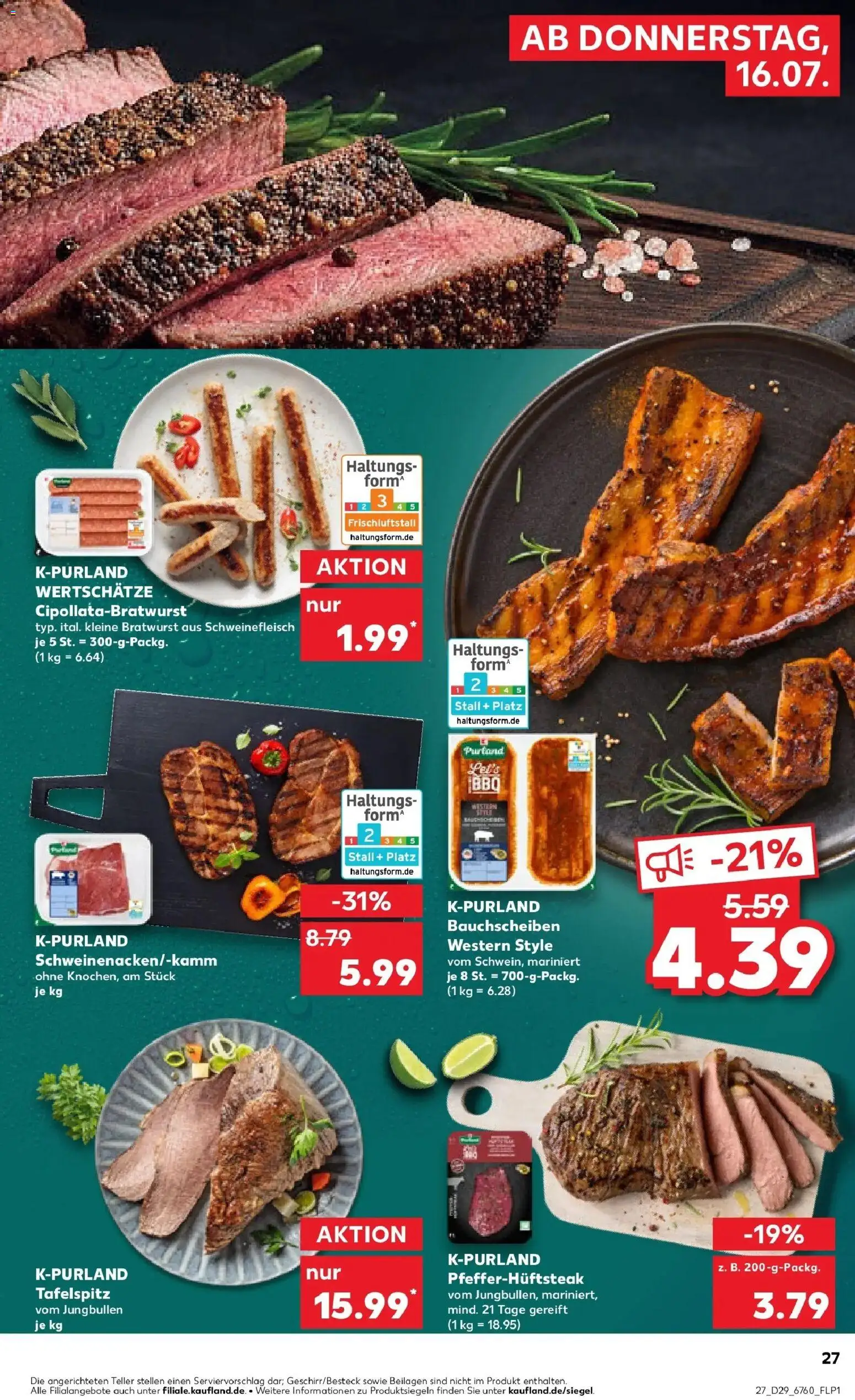 Kaufland Prospekt Bamberg – gültig ab 13.07.2026 | Seite: 36 | Produkte: Tafelspitz, Bratwurst, Schweinefleisch