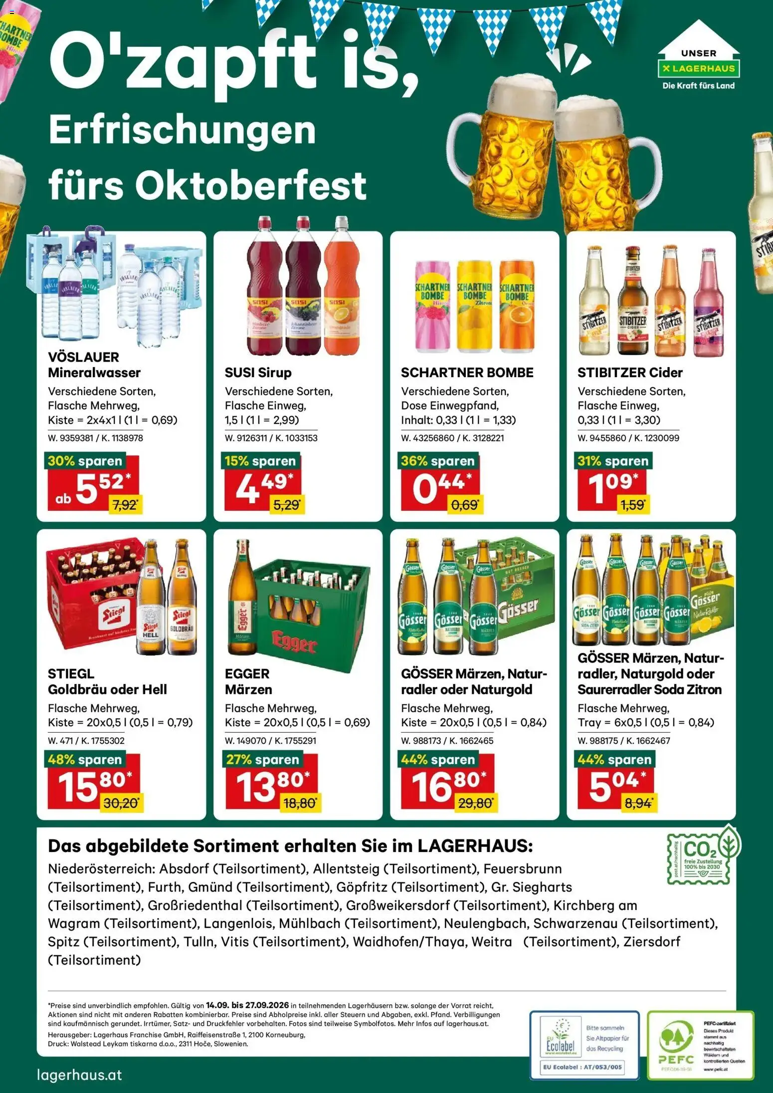 Lagerhaus - Wochen Angebote gültig ab 14.09.2026 | Seite: 6 | Produkte: Mineralwasser, Radler