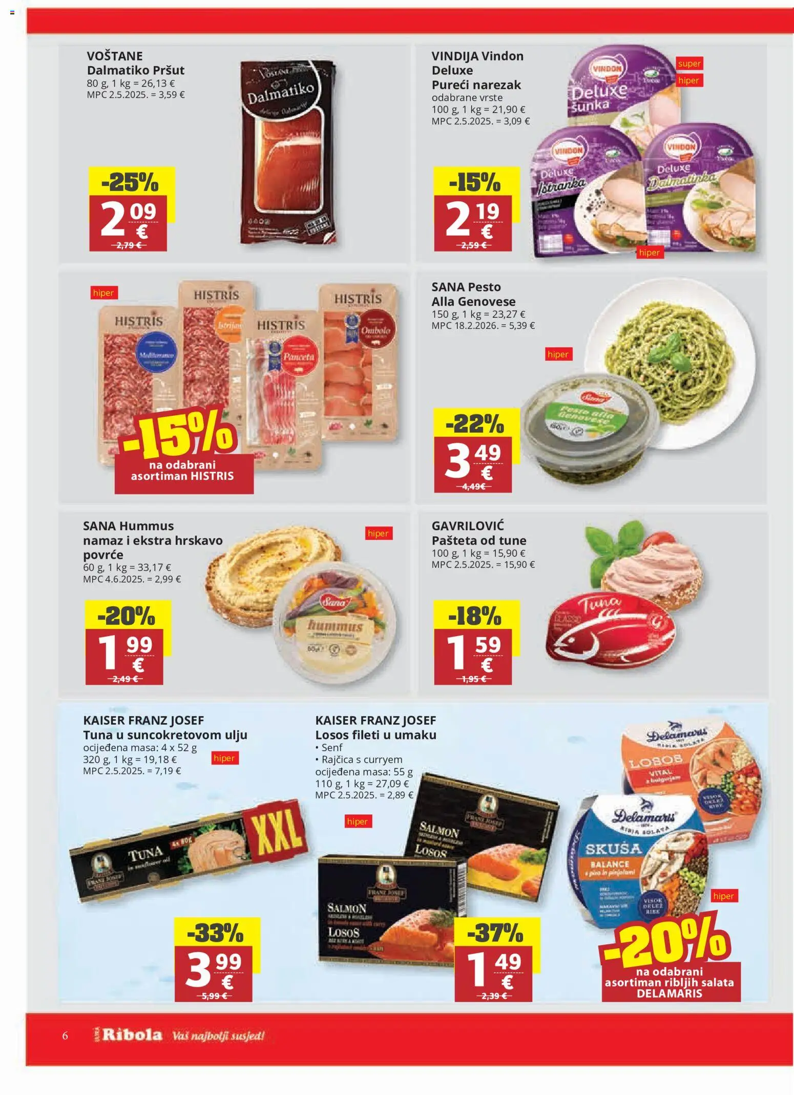Ultra Gros katalog | vrijedi od 14.07.2026 | Stranica: 6 | Proizvodi: Povrće, Losos, Senf, Namaz