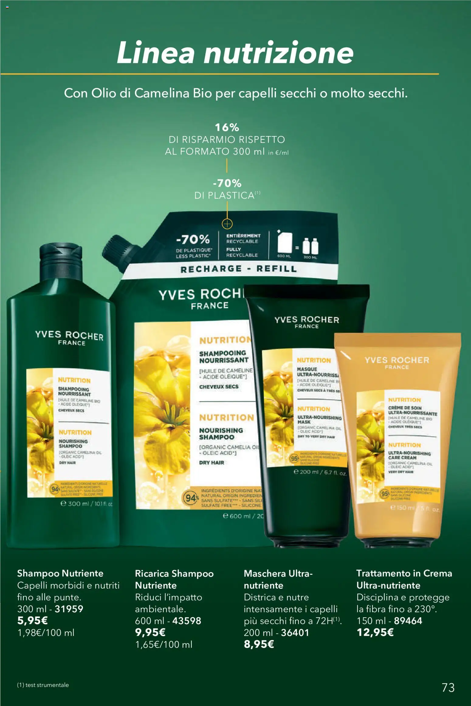 Volantino Yves Rocher del 04.06.2026 | Pagina: 73 | Prodotti: Shampoo, Crema, Maschera, Silicone