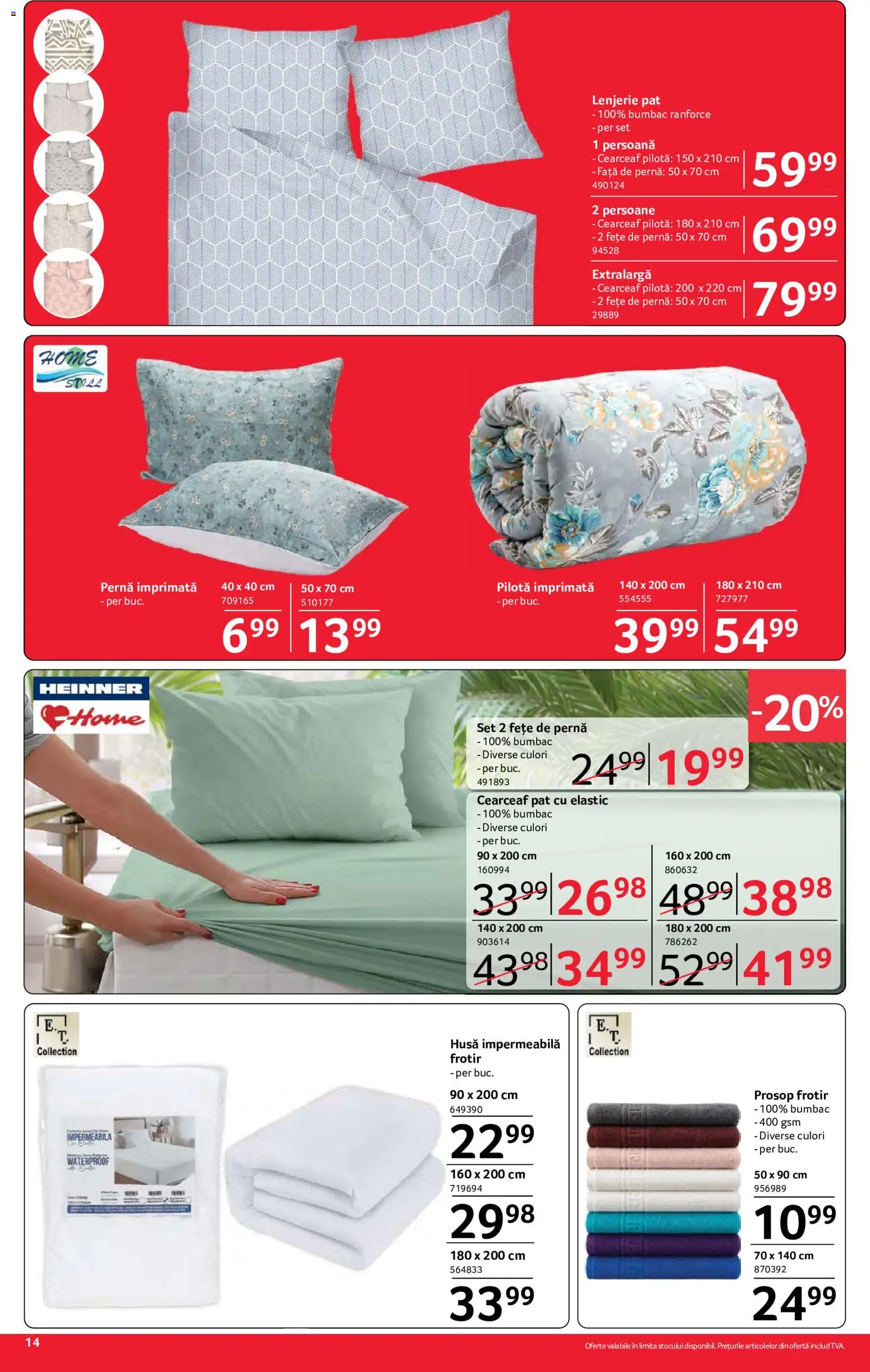 Noul catalog Selgros – valabil de la 04.09.2026 | Pagină: 14 | Produse: Pat, Pernă, Față de pernă, Fete de perna