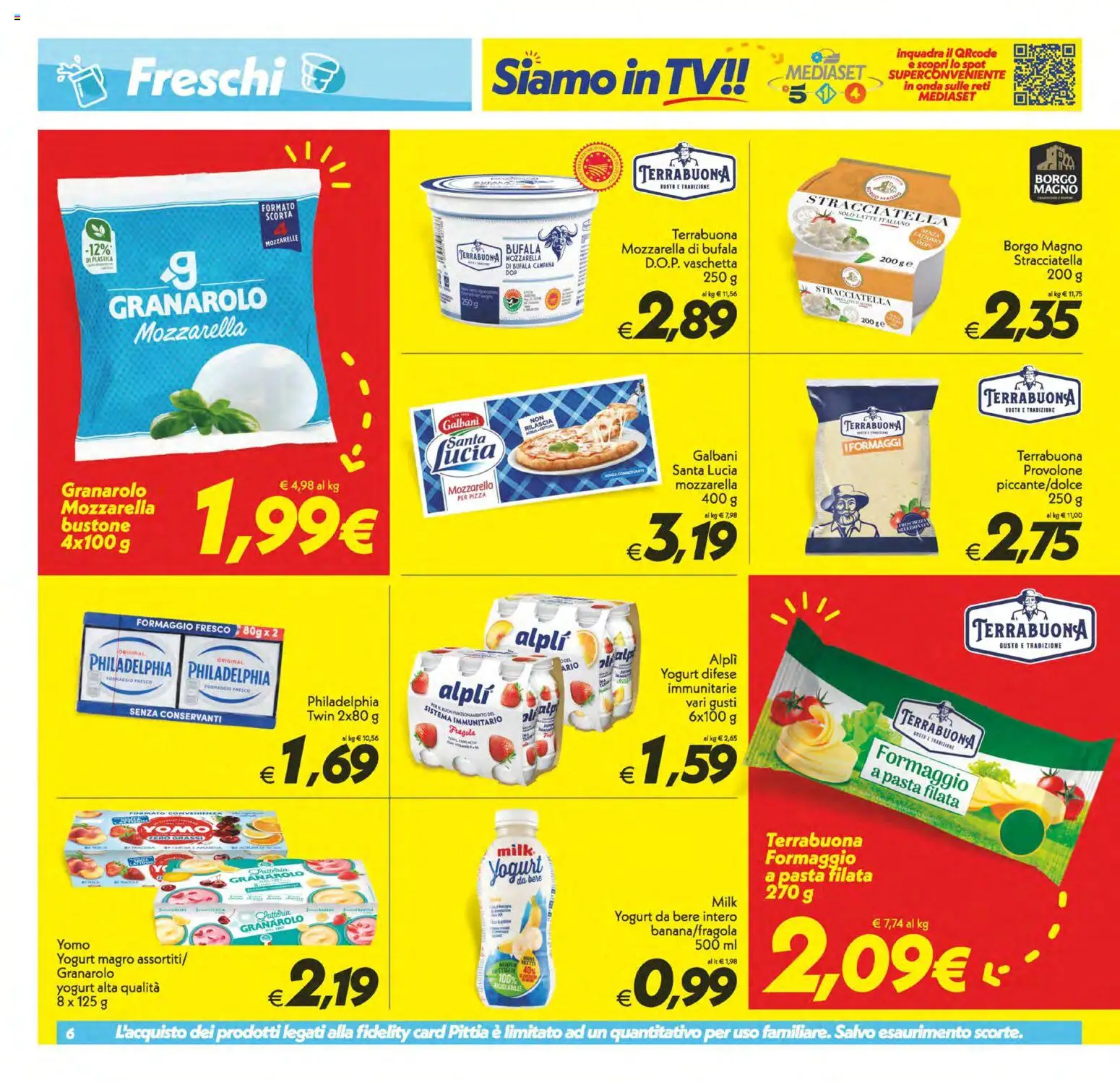 Volantino SuperConveniente del 29.05.2026 | Pagina: 6 | Prodotti: Provolone, Mozzarella, Latte, TV