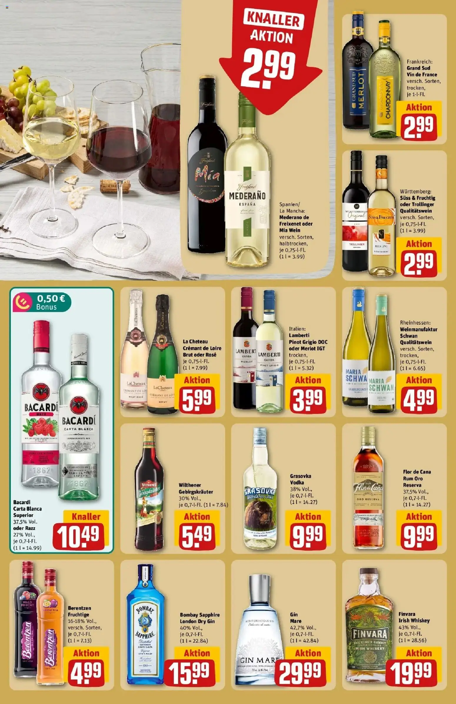 REWE Prospekt ab 21.09.2026 zum Blättern » Angebote | Seite: 24 | Produkte: Rum, Grand sud, Vodka, Gin