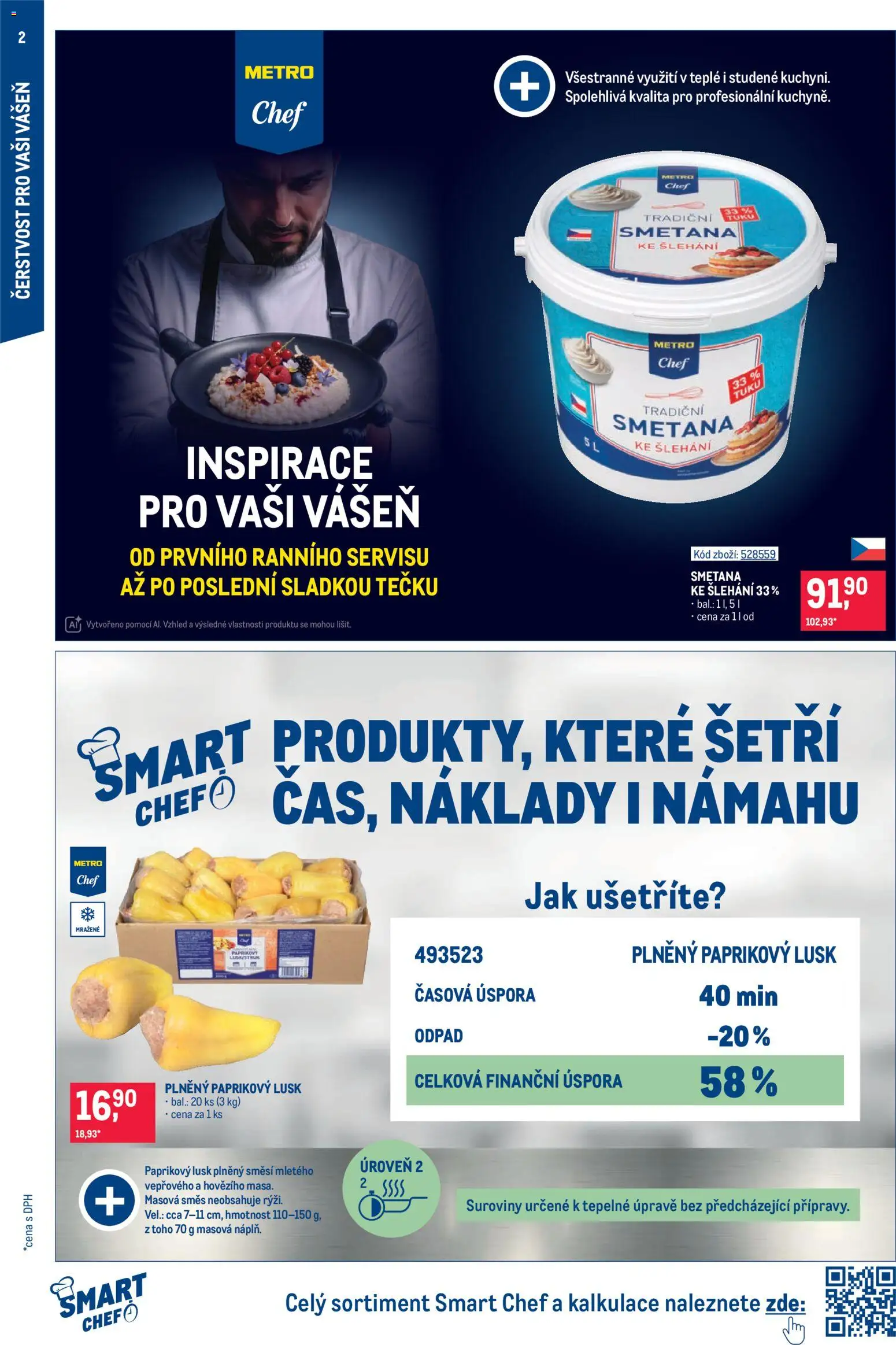 Makro leták - Gastronomie od 07.10.2026 | Strana: 2 | Produkty: Smetana, Smetana ke šlehání, Paprikový lusk
