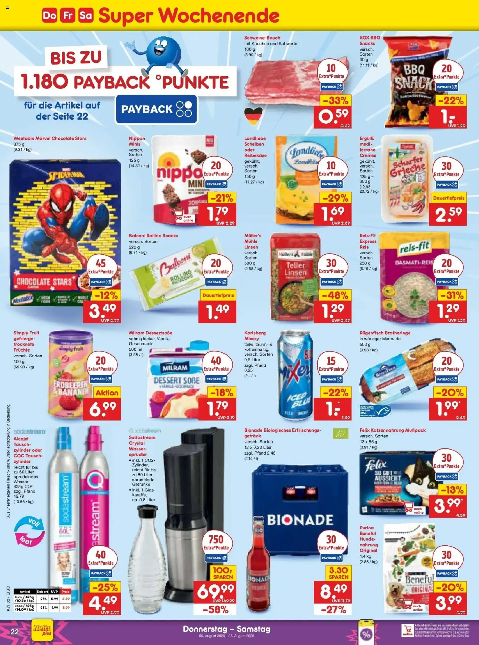 Netto Marken-Discount Prospekt Weimar – gültig ab 03.08.2026 | Seite: 40 | Produkte: Wasser, Milram, Erdbeeren, Reibekase