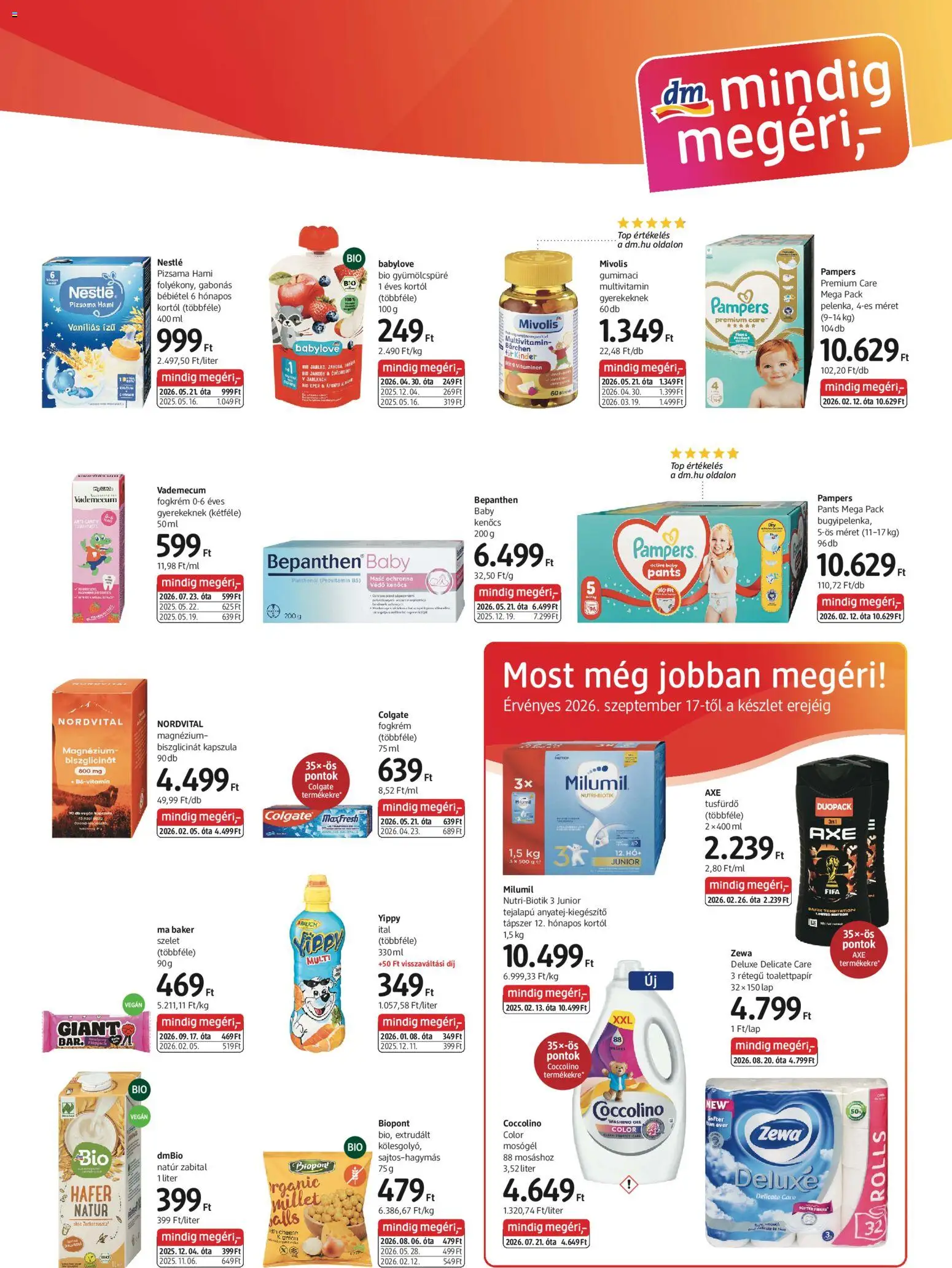 DM Drogerie Markt akciós ujság - amely érvényes a következő dátumtól: 2026.09.17. | Oldal: 3 | Termékek: Magnézium, Zewa, Multivitamin, Pizsama