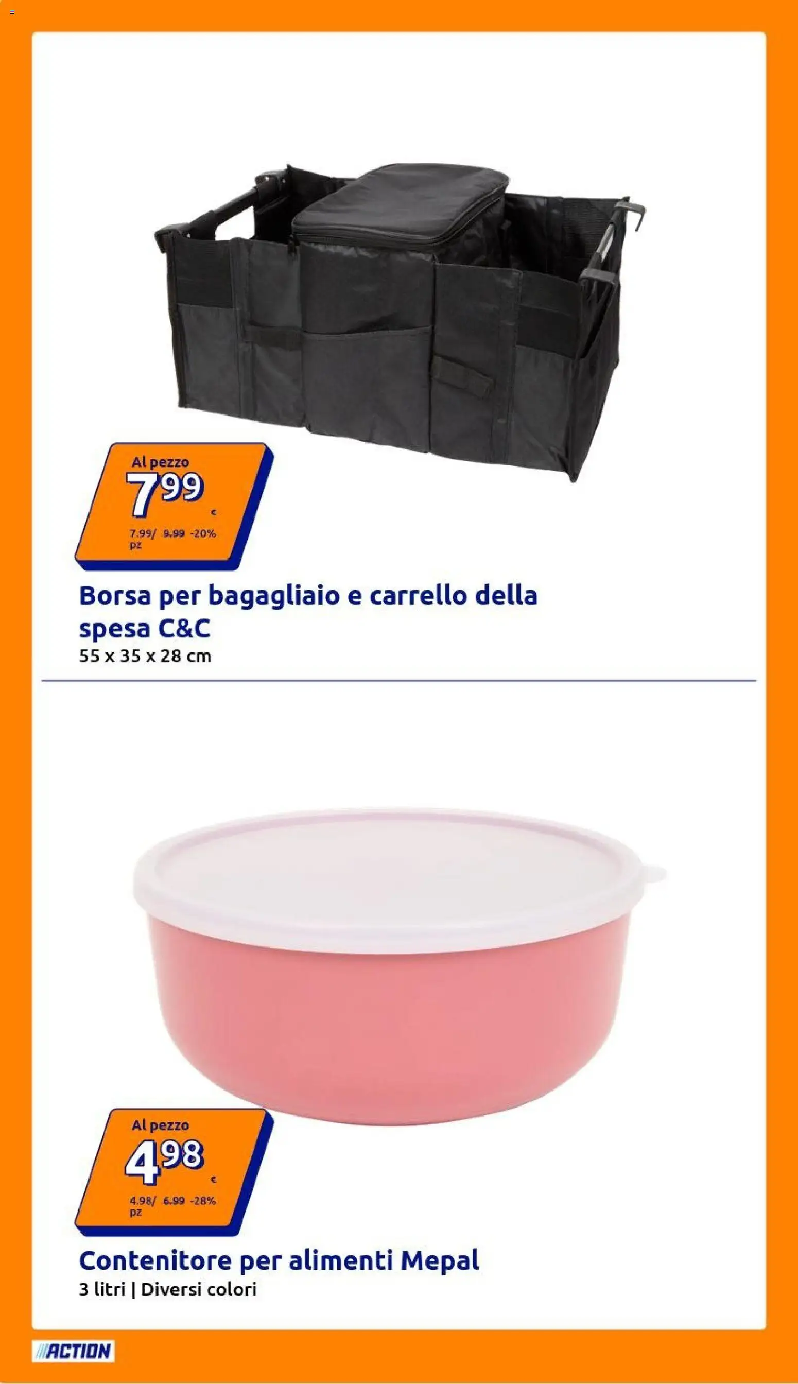 Volantino Action del 08/07/2026 | Pagina: 12 | Prodotti: Carrello, Contenitore, Borsa