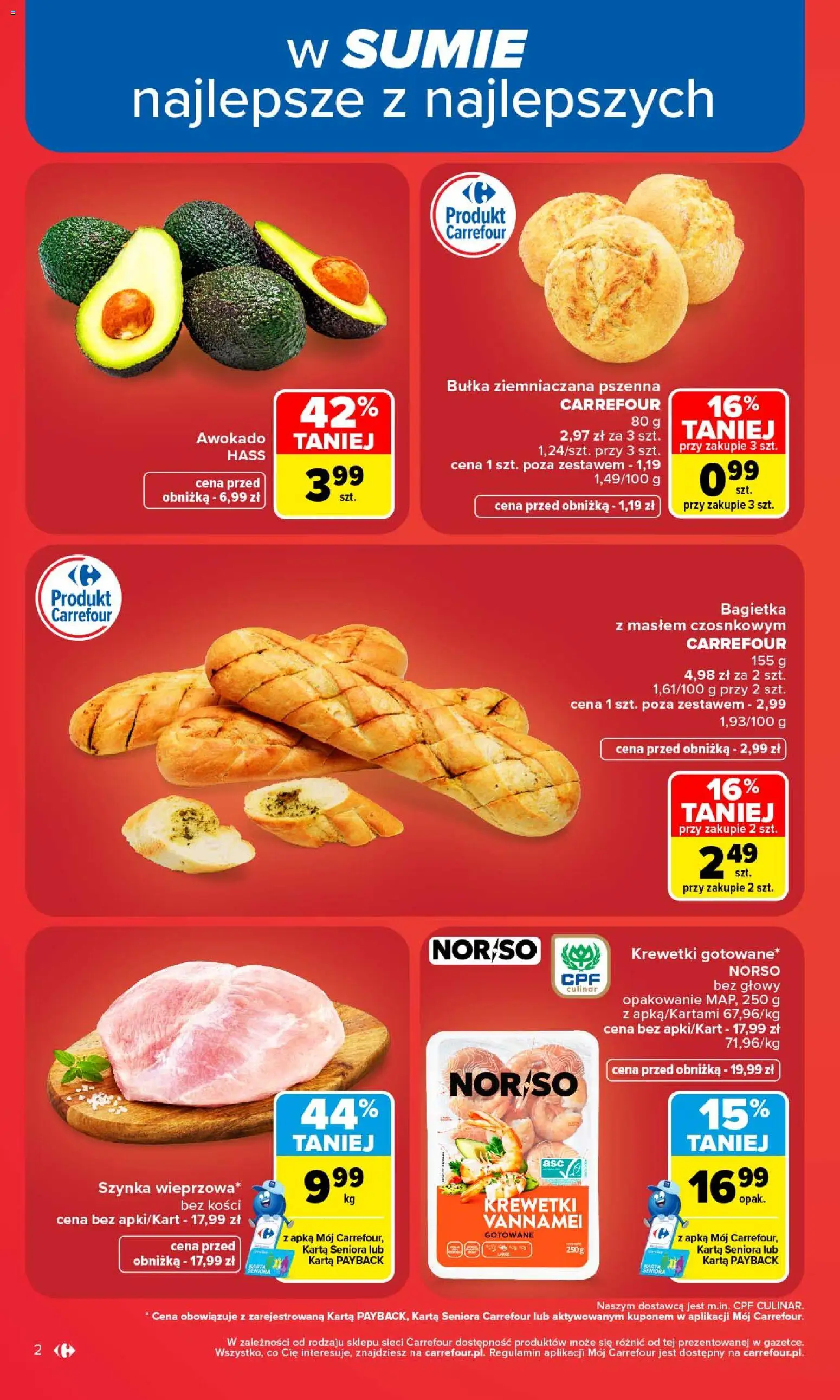 Carrefour gazetka od 24.08.2026 | Strona: 4 | Produkty: Szynka, Bułka, Bagietka, Awokado