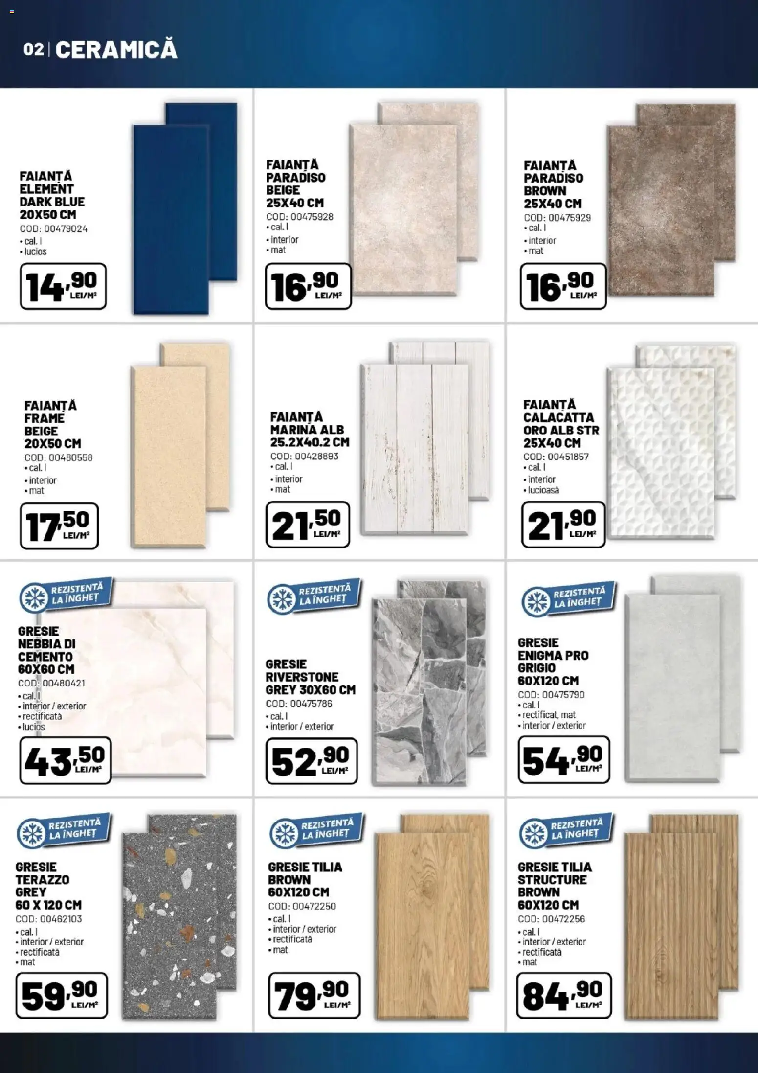 Noul catalog Ambient – valabil de la 06.10.2026 | Pagină: 2 | Produse: Grey, Faianță, Gresie