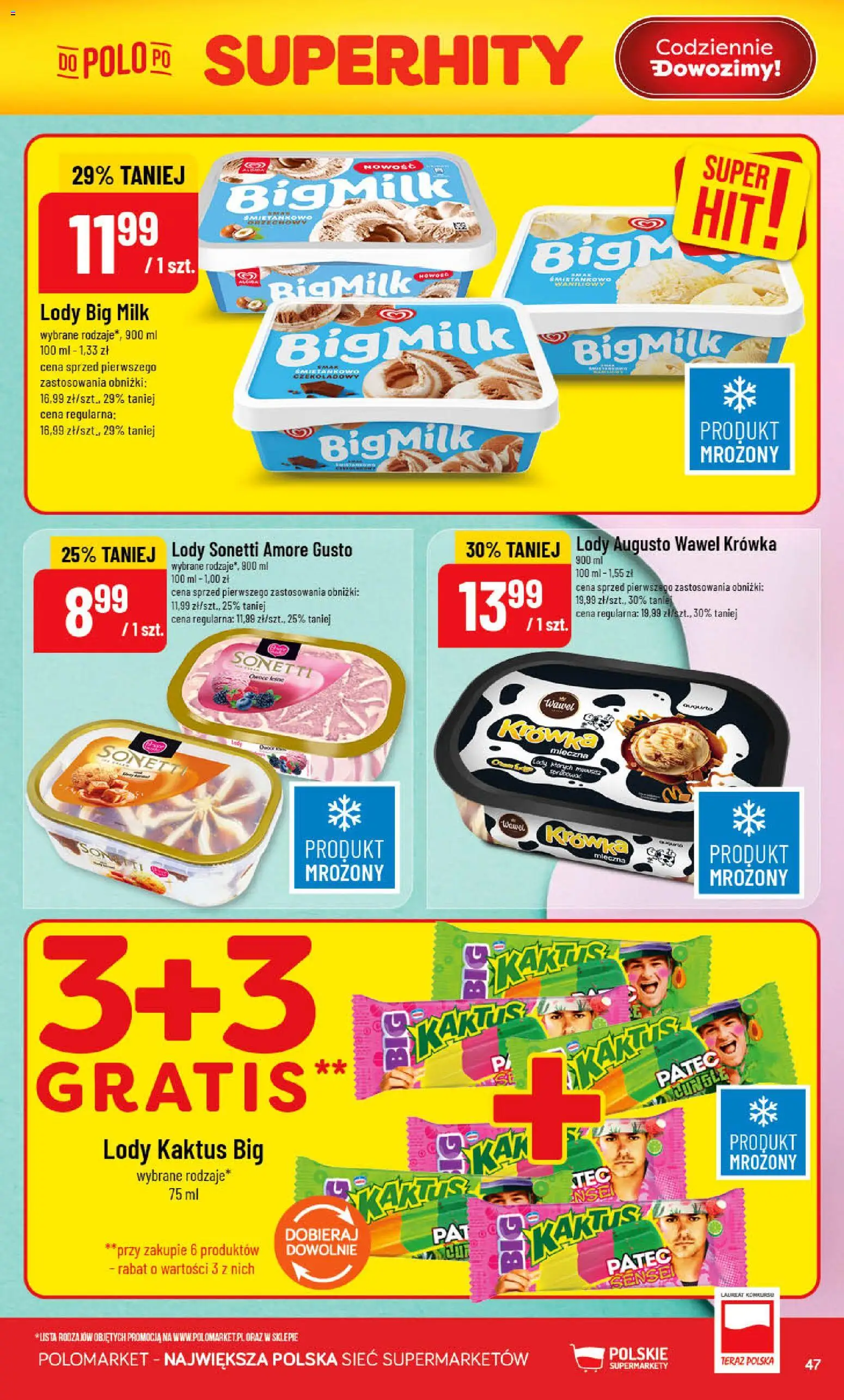 POLOmarket gazetka od 20.05.2026 | Strona: 47 | Produkty: Krowka, Big Milk, Lody Kaktus, Owoce
