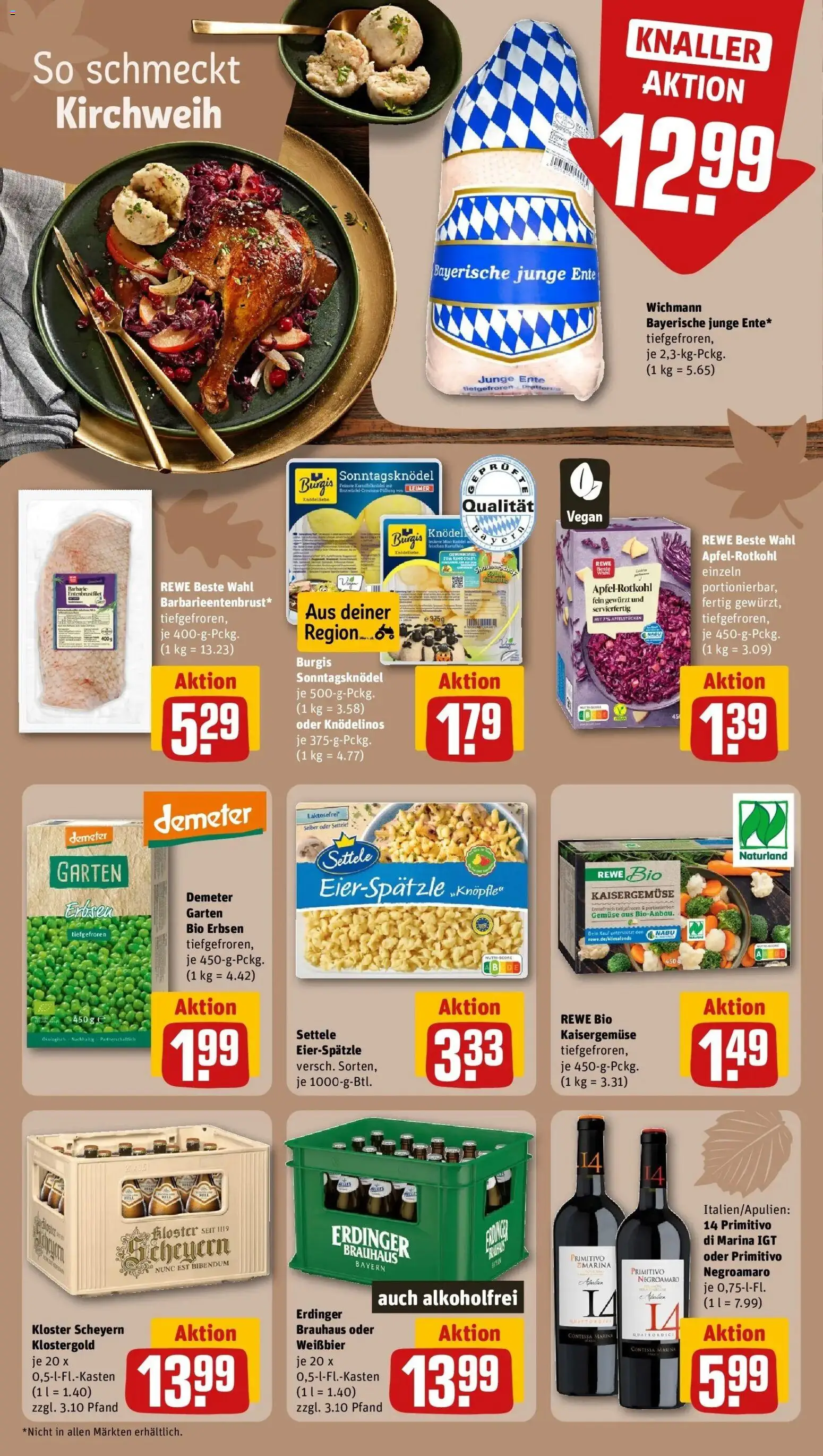 REWE Prospekt ab 12.10.2026 zum Blättern » Angebote | Seite: 18 | Produkte: Erdinger, Weißbier, Gemüse, Erbsen