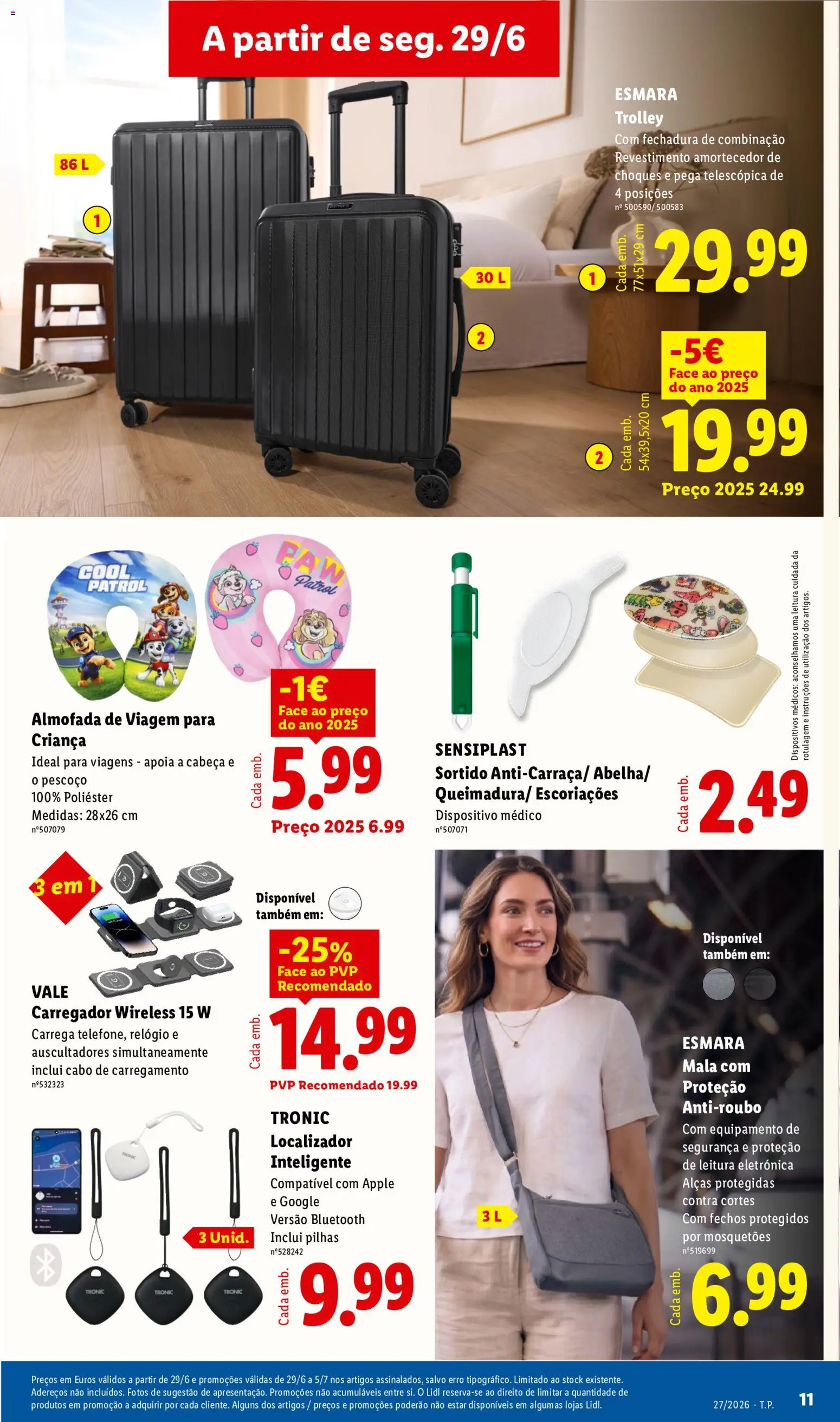 Lidl Novidades │ válido de 29/06/2026 | Página: 11 | Produtos: Relógio, Cabo, Almofada, Pilhas