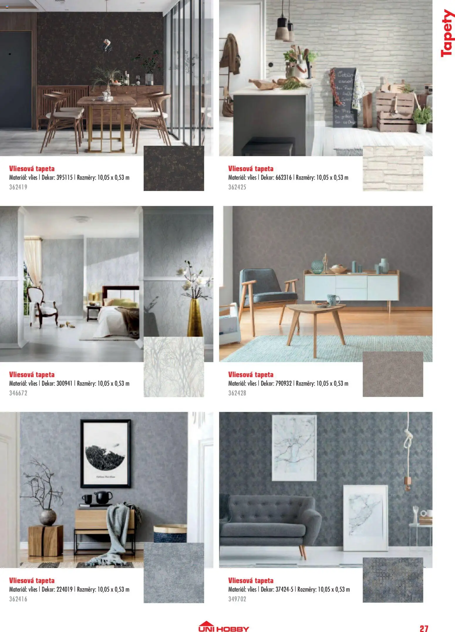 Uni Hobby katalog - Interiér od 09.09.2026 | Strana: 27 | Produkty: Tapety