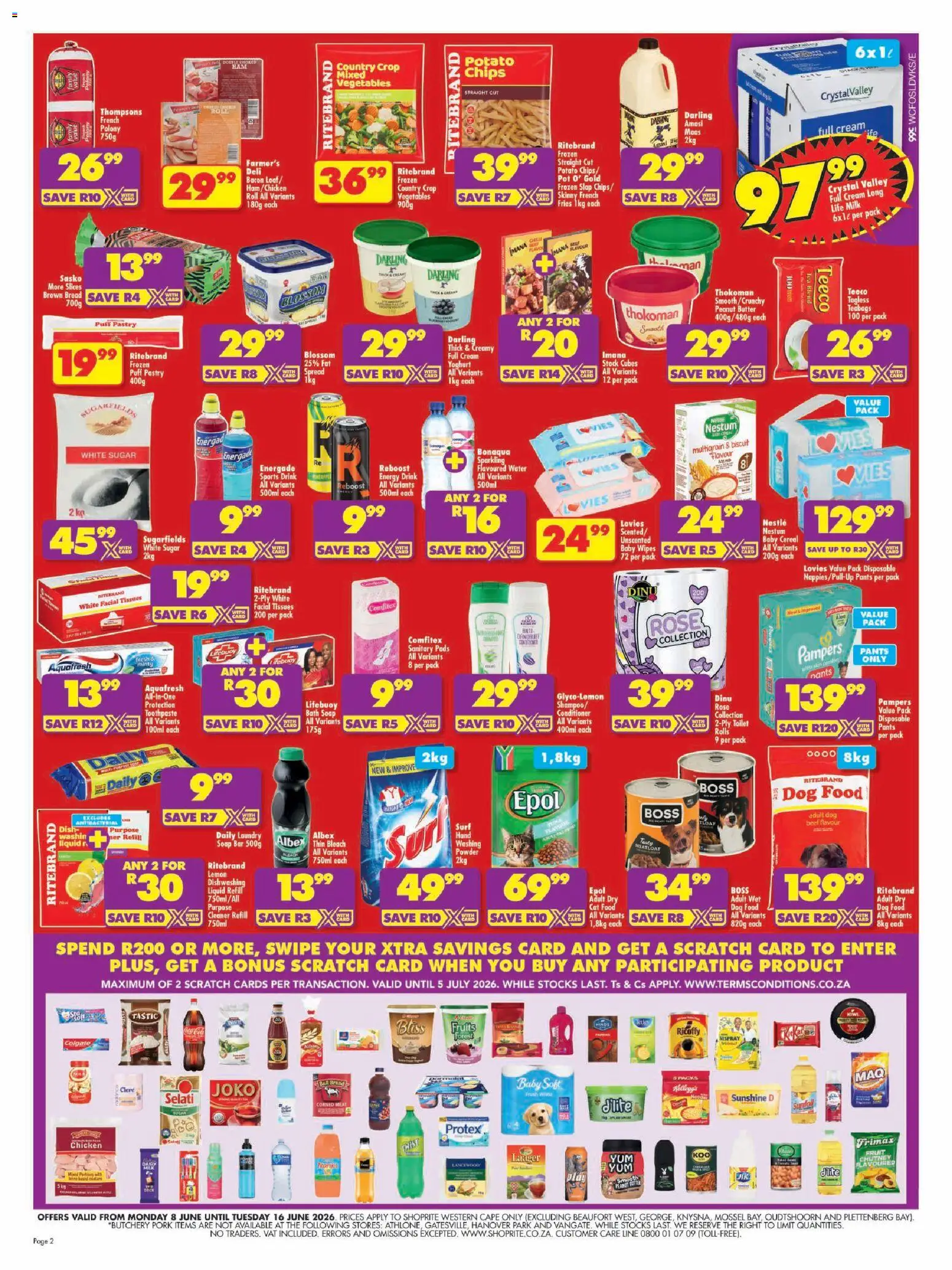 New Shoprite catalogue – valid from 08.06.2026 | Page: 2 | Products: Pads, Chicken, Beef, Stock