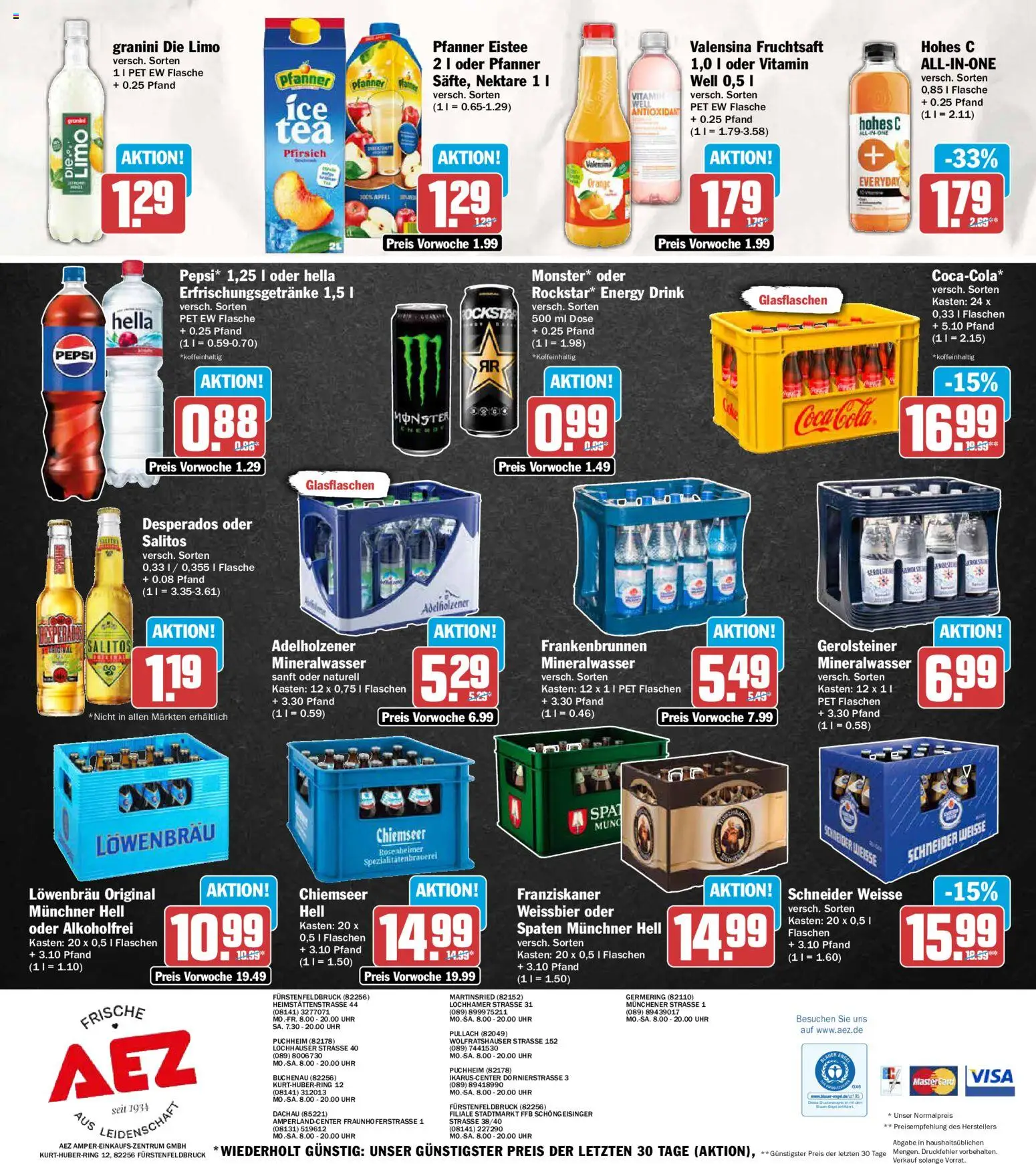 AEZ Prospekt – gültig ab 03.08.2026 | Seite: 16 | Produkte: Monster, Granini, Hohes c, Fruchtsaft