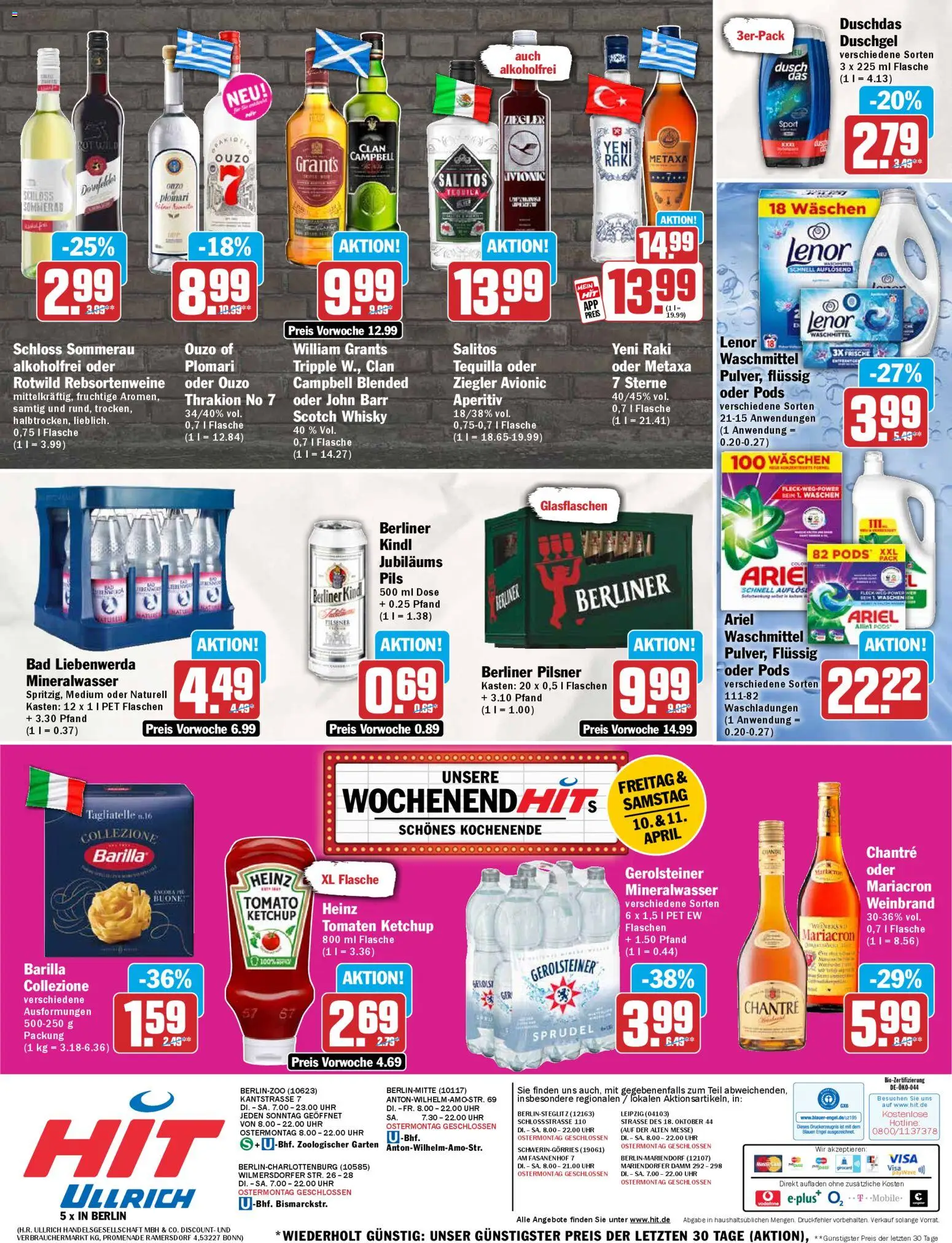 HIT Prospekt 	 – gültig ab 06.04.2026 | Seite: 4 | Produkte: Lenor, Ouzo, Metaxa, Waschmittel