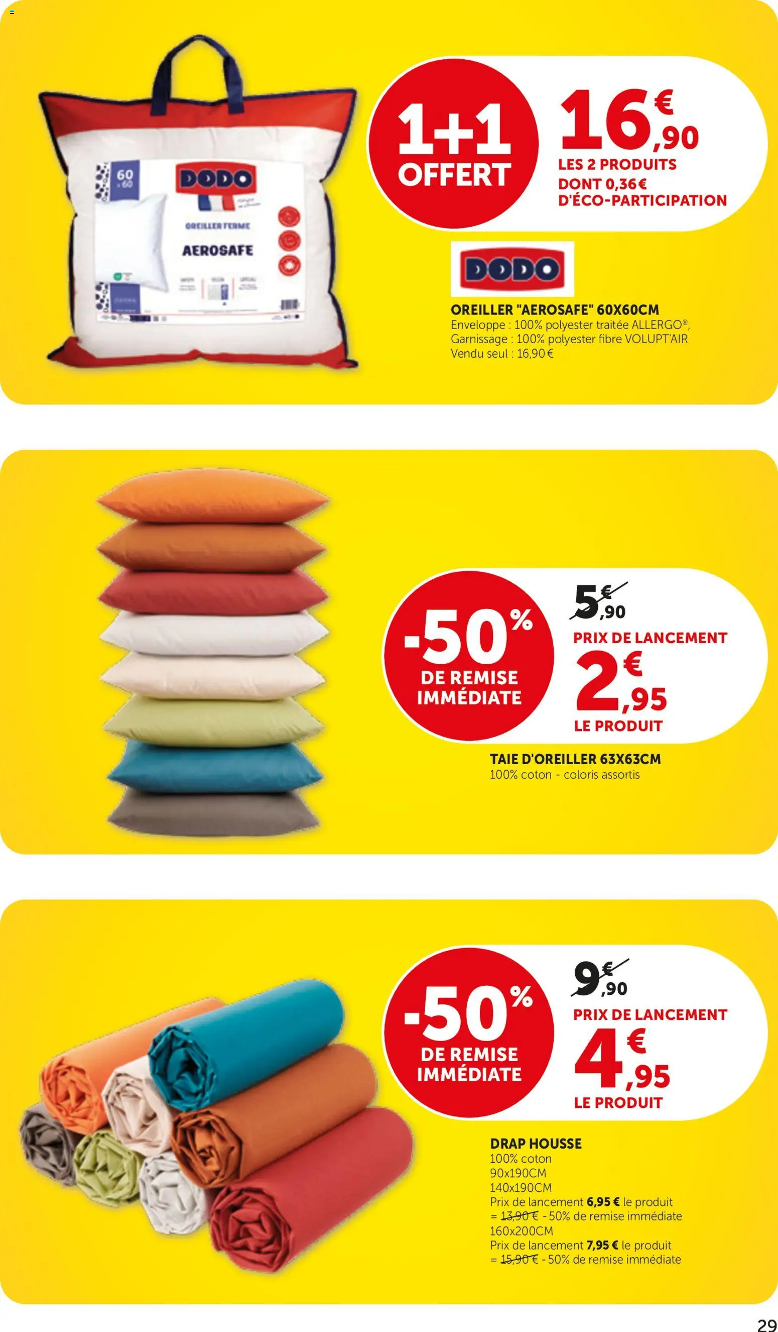 {H1} | Page: 29 | Produits: Coton, Enveloppe, Drap housse, Dodo