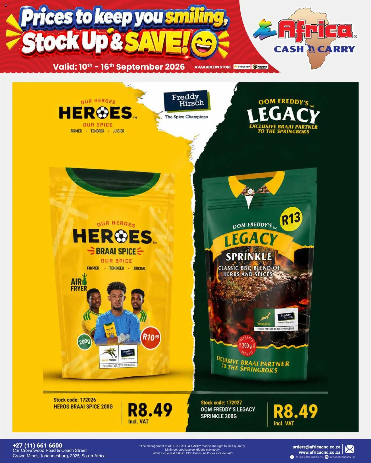 New Africa Cash & Carry catalogue – valid from 10/09/2026 | Page: 26 | Products: Fryer, Stock, Spices, Herbs